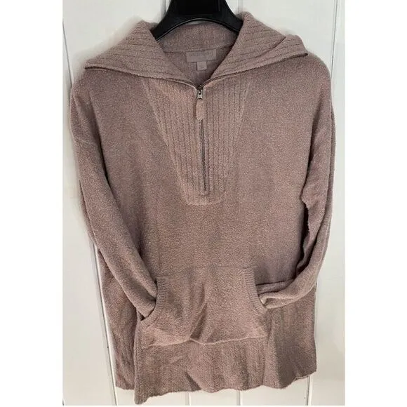 Barefoot Dreams Cozychic Lite Soft Cozy Quarter Zip Mauve SweaterWomens Size L