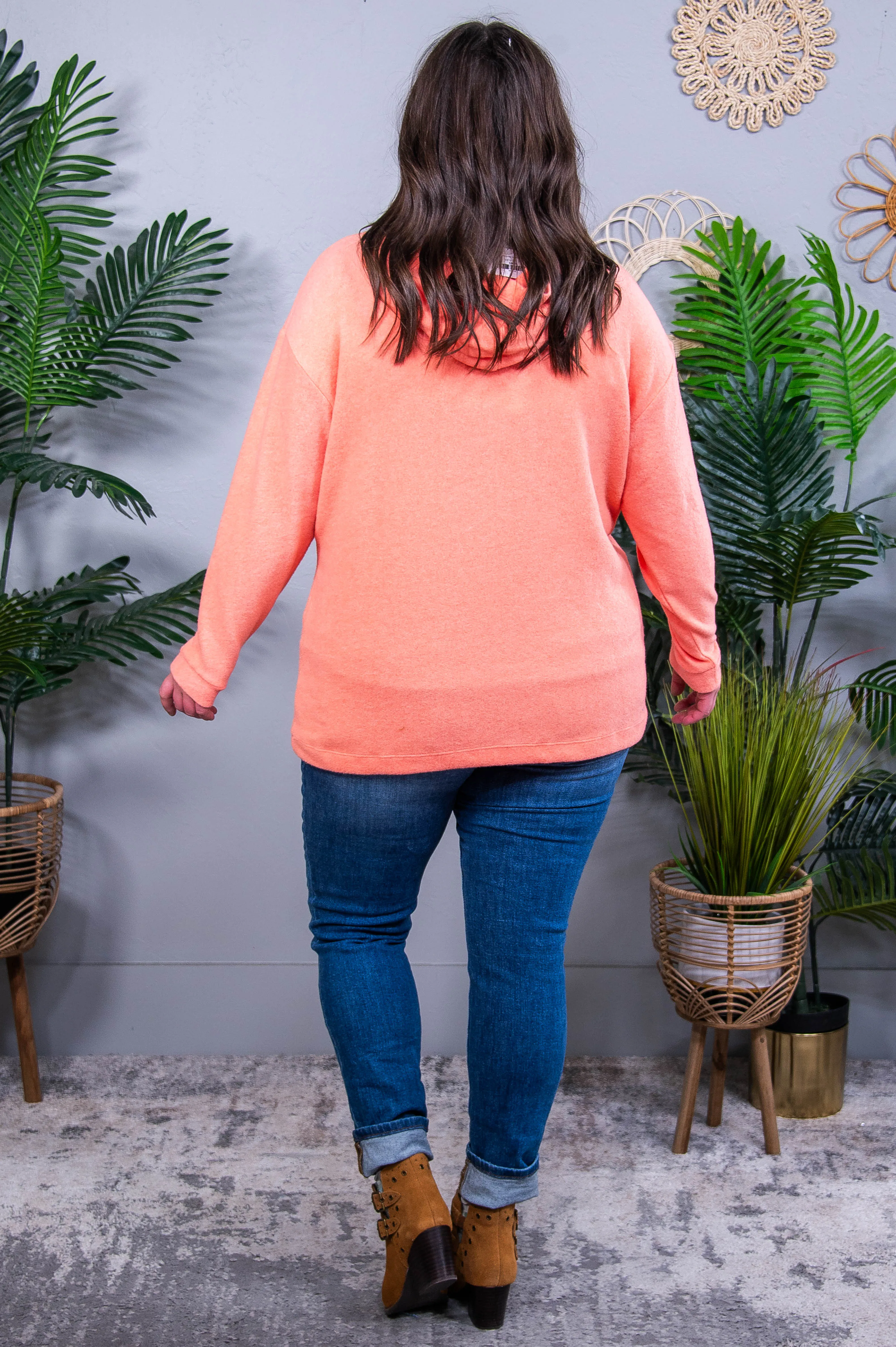 Basically My Favorite Coral Hooded Pullover - T10864CO