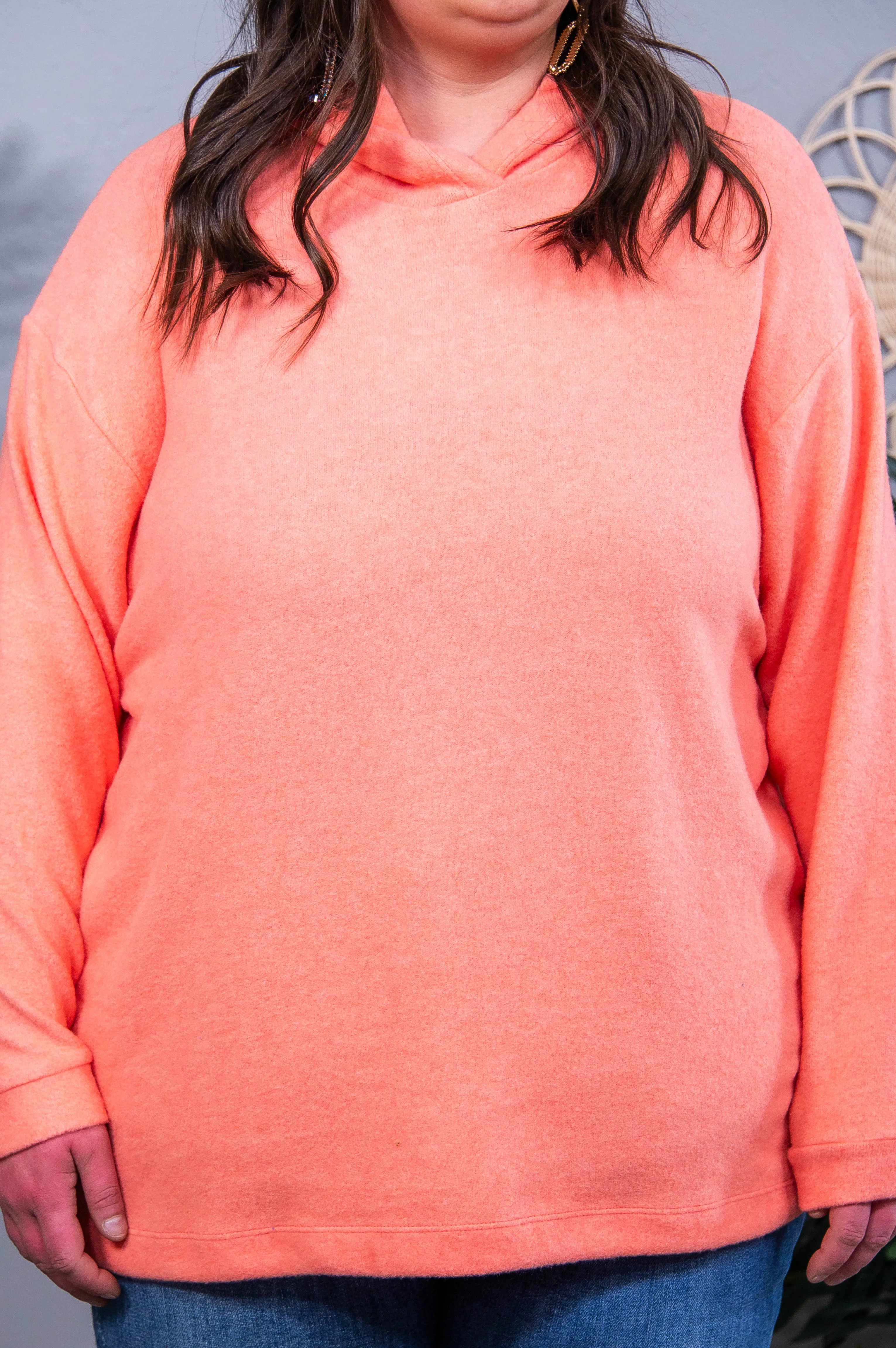 Basically My Favorite Coral Hooded Pullover - T10864CO