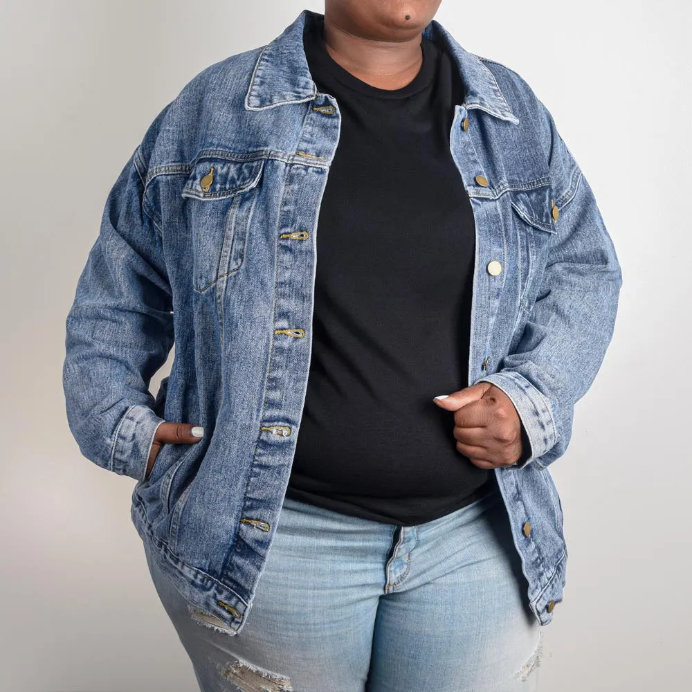 Beautiful Classic Models Oversized Women's DTG Denim Jacket