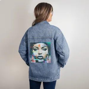 Beautiful Gorgeous Confident Woman Oversized DTG Denim Jacket