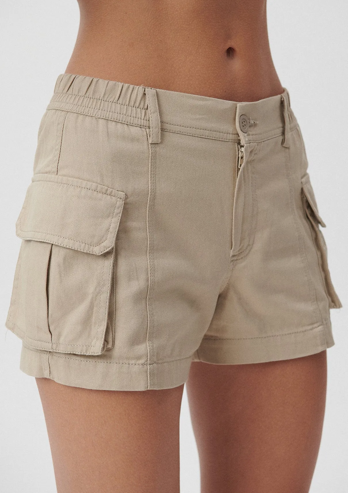 Beige Cargo Shorts