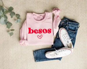 Besos Valentines Day Vintage Sweatshirt