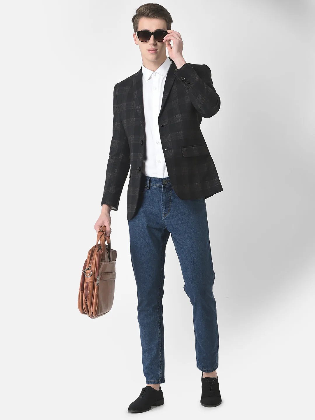 Black Checkered Blazer