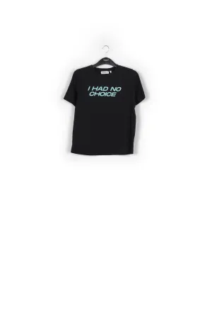 Black organic cotton t-shirt with print
