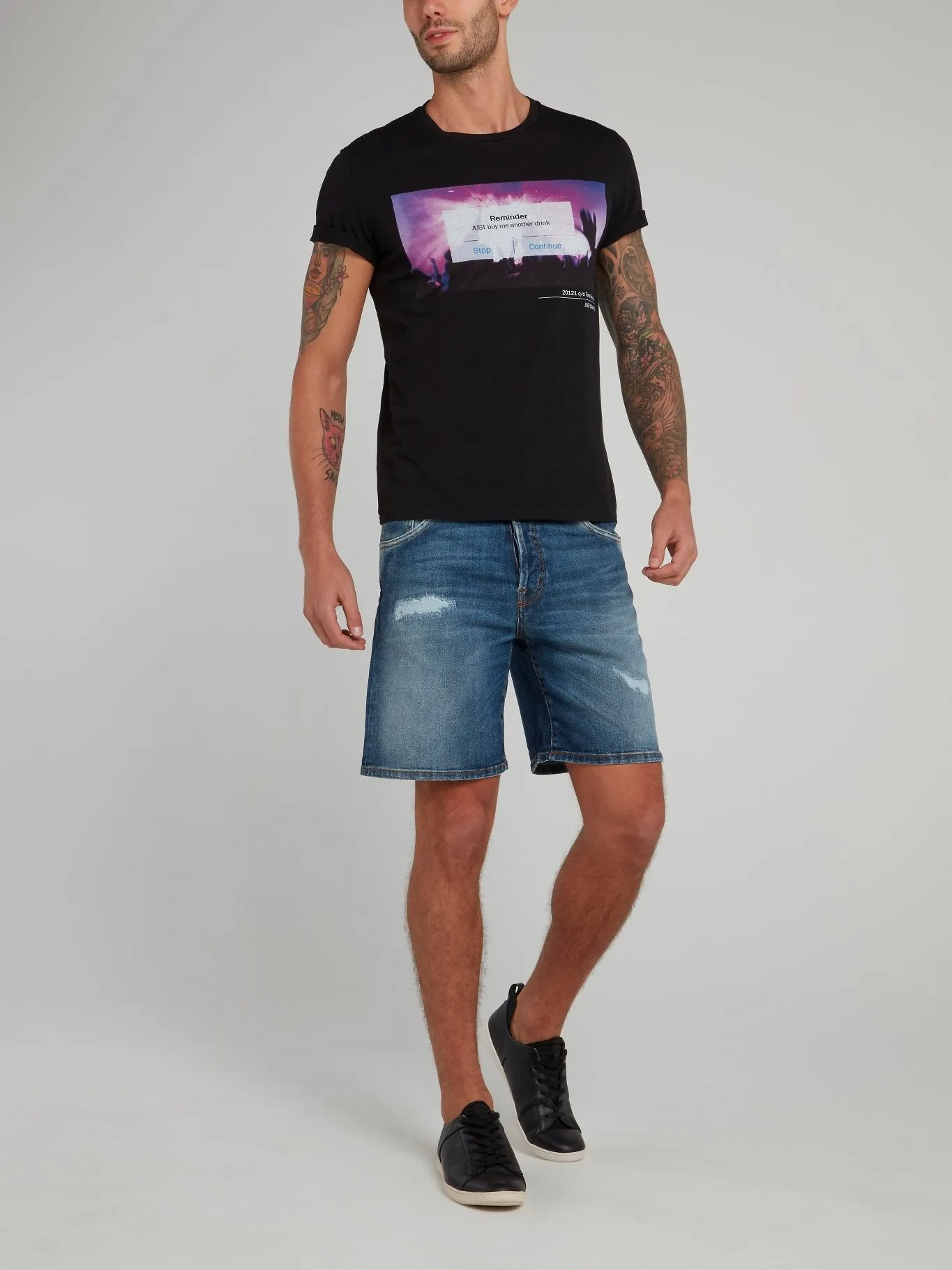 Black Statement Graphic Print T-Shirt