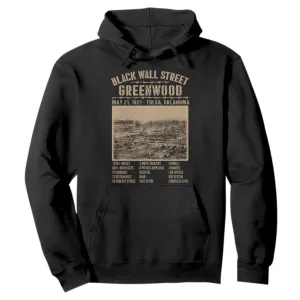 Black Wall Street Hoodie Never Forget 1921 Tulsa Black History Retro TS09