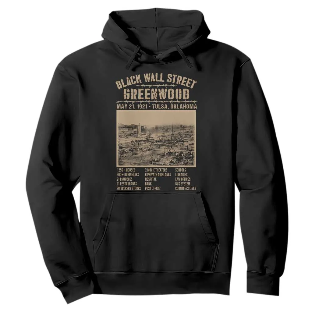 Black Wall Street Hoodie Never Forget 1921 Tulsa Black History Retro TS09
