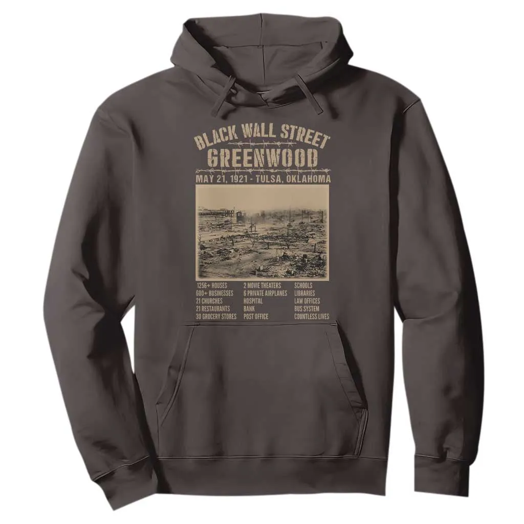 Black Wall Street Hoodie Never Forget 1921 Tulsa Black History Retro TS09