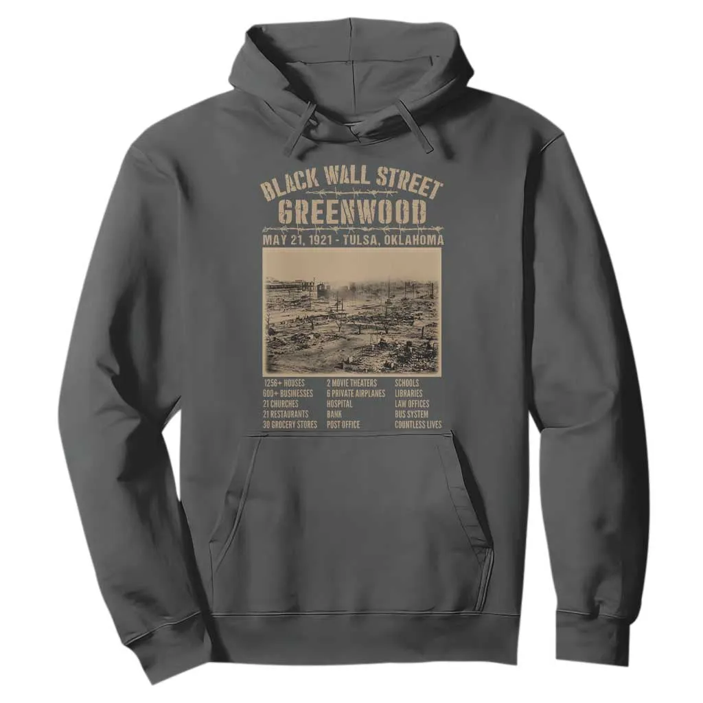Black Wall Street Hoodie Never Forget 1921 Tulsa Black History Retro TS09