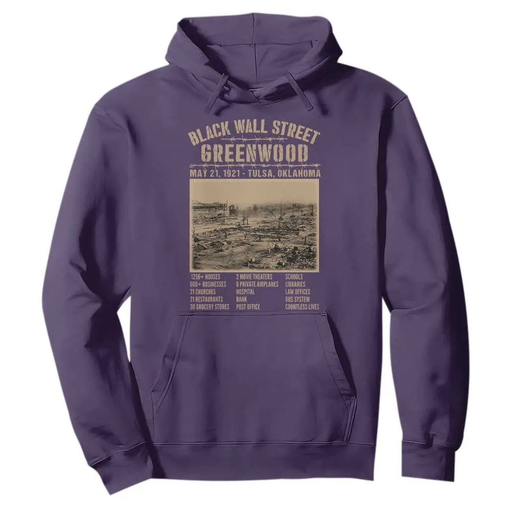 Black Wall Street Hoodie Never Forget 1921 Tulsa Black History Retro TS09