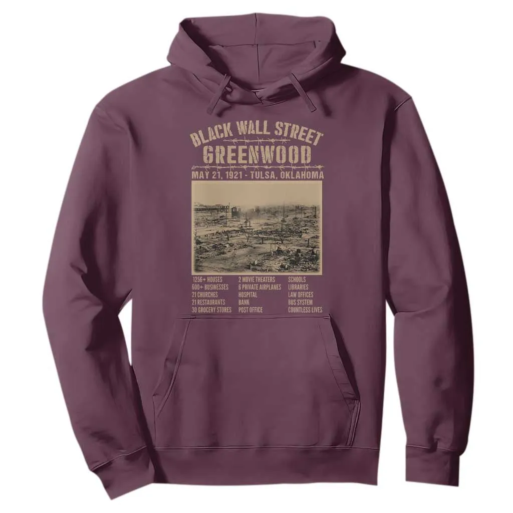Black Wall Street Hoodie Never Forget 1921 Tulsa Black History Retro TS09