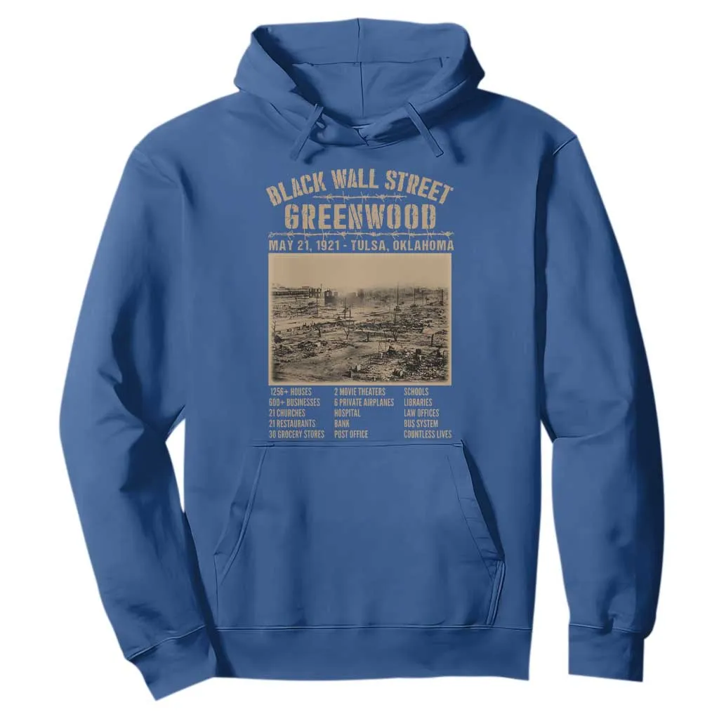 Black Wall Street Hoodie Never Forget 1921 Tulsa Black History Retro TS09