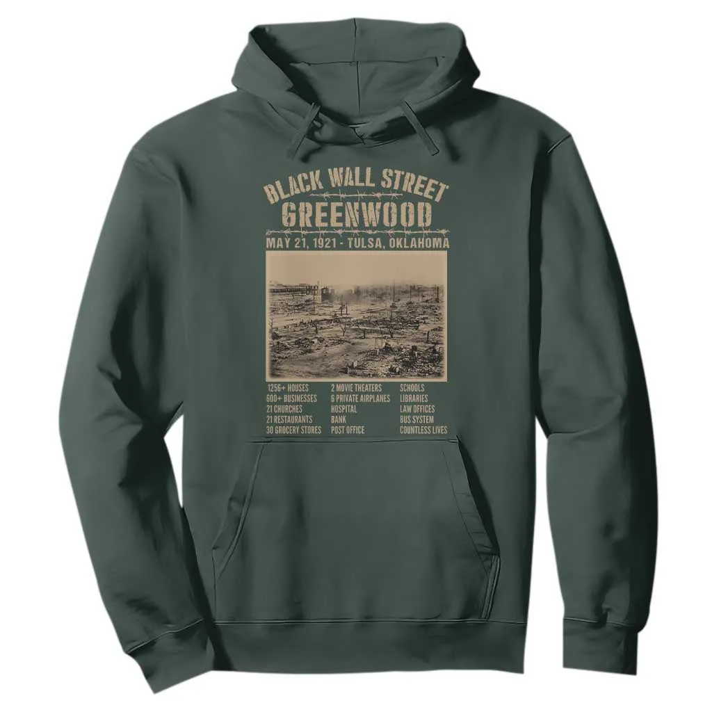 Black Wall Street Hoodie Never Forget 1921 Tulsa Black History Retro TS09