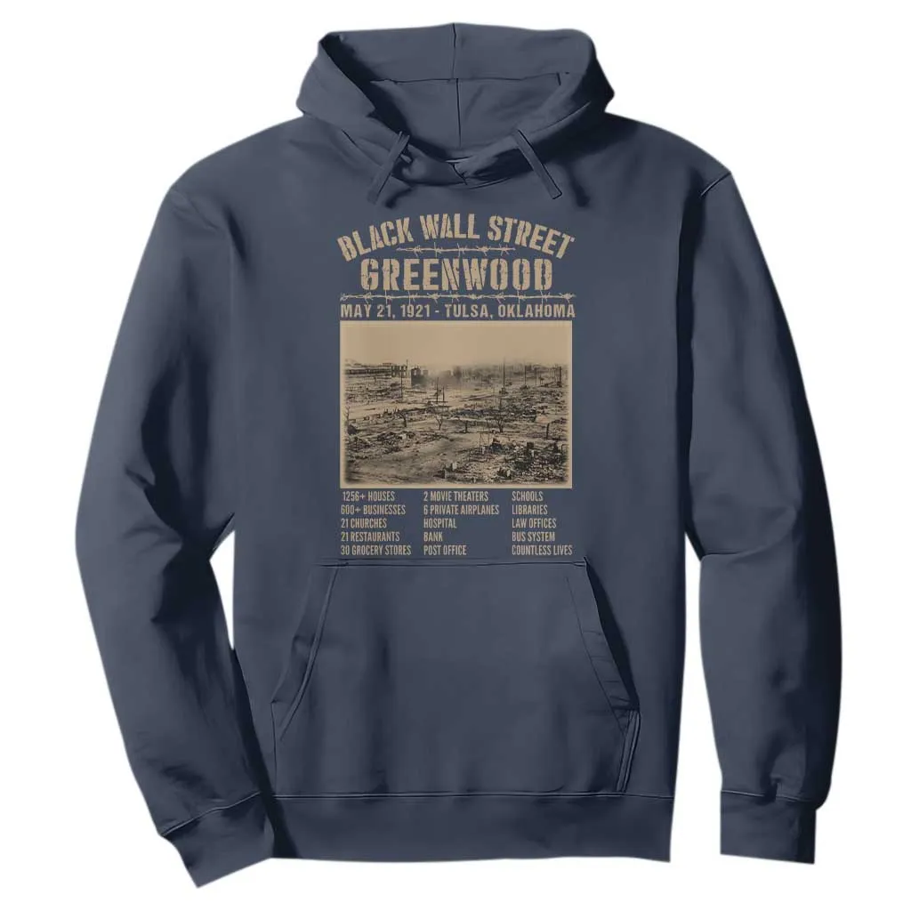Black Wall Street Hoodie Never Forget 1921 Tulsa Black History Retro TS09