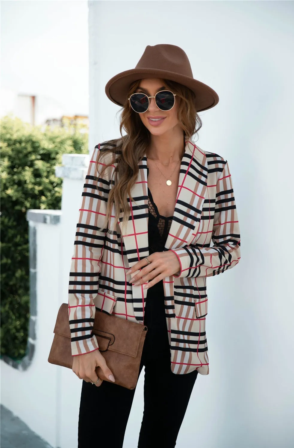 Blazers Plaid  Vintage Casual Fashionable Checkered Wild  Coat CODE: KAR1091