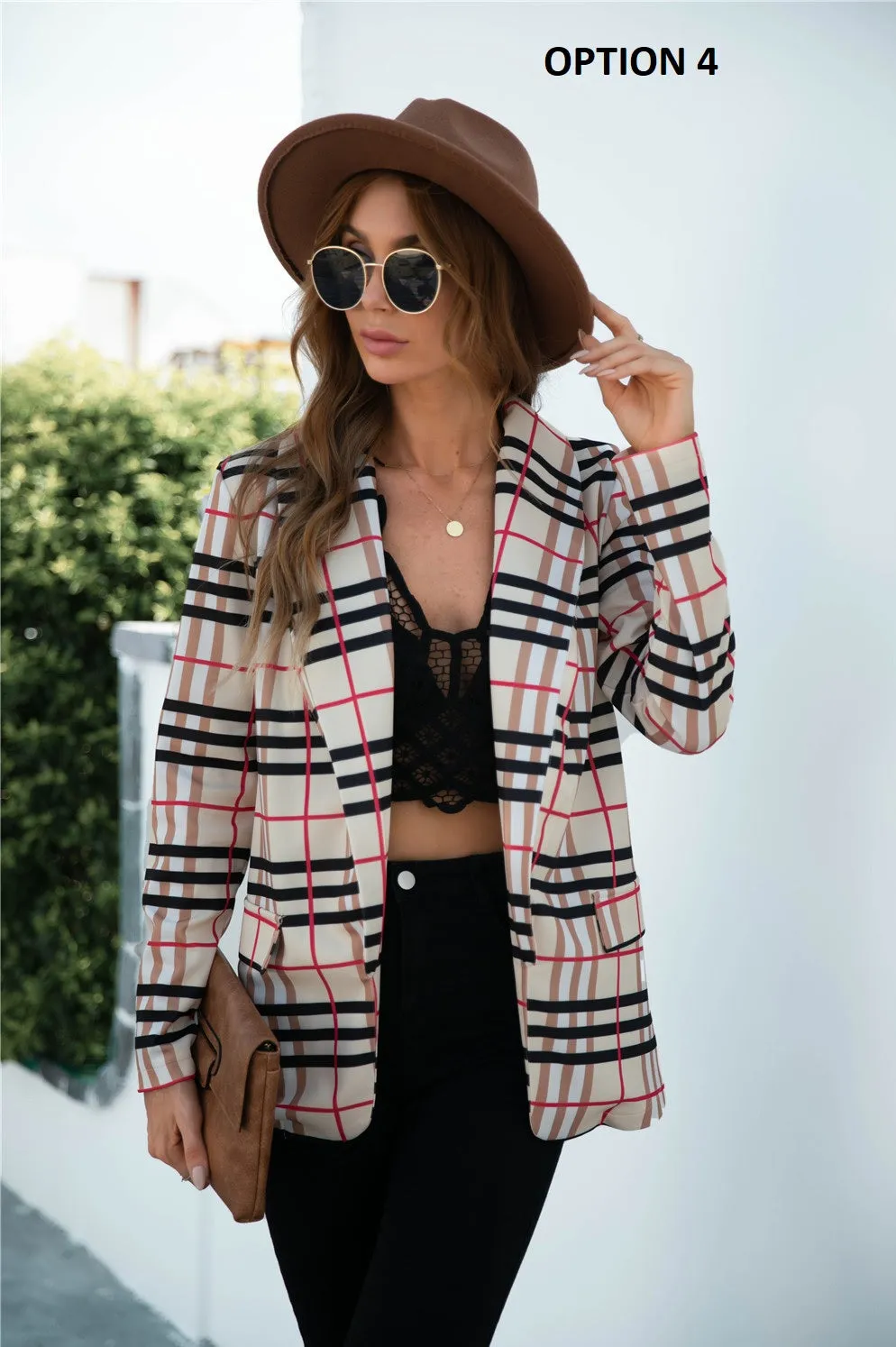 Blazers Plaid  Vintage Casual Fashionable Checkered Wild  Coat CODE: KAR1091