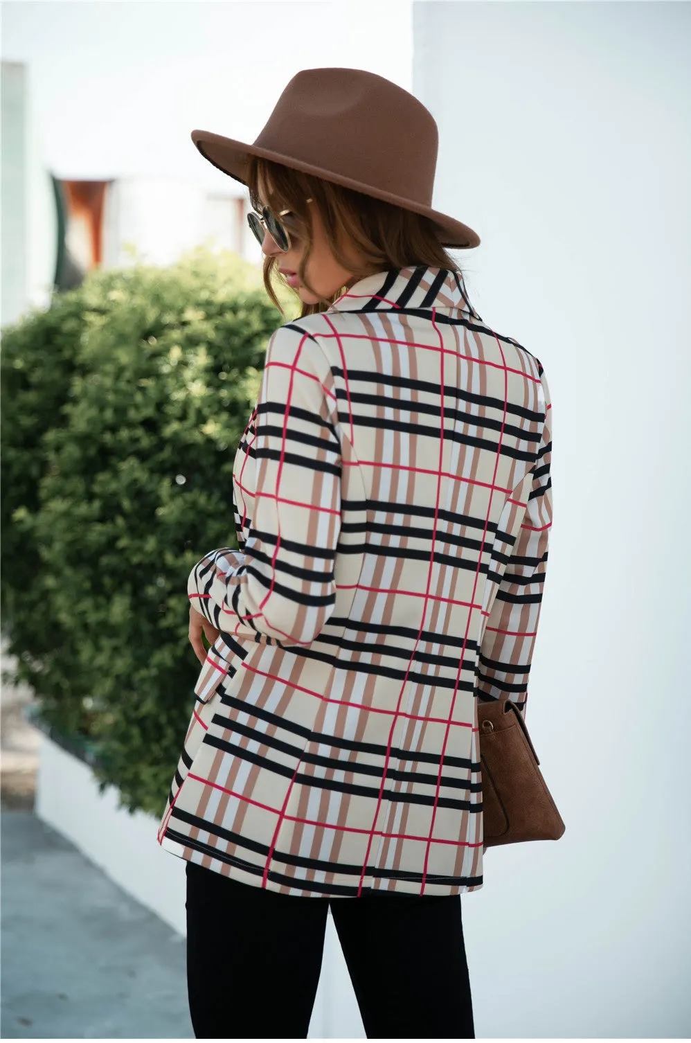 Blazers Plaid  Vintage Casual Fashionable Checkered Wild  Coat CODE: KAR1091