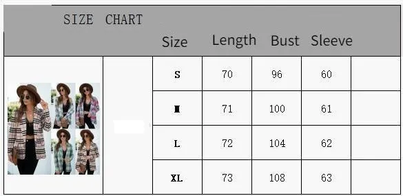 Blazers Plaid  Vintage Casual Fashionable Checkered Wild  Coat CODE: KAR1091