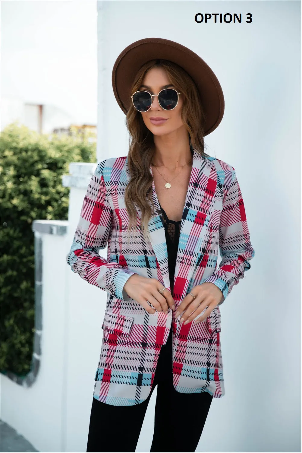 Blazers Plaid  Vintage Casual Fashionable Checkered Wild  Coat CODE: KAR1091