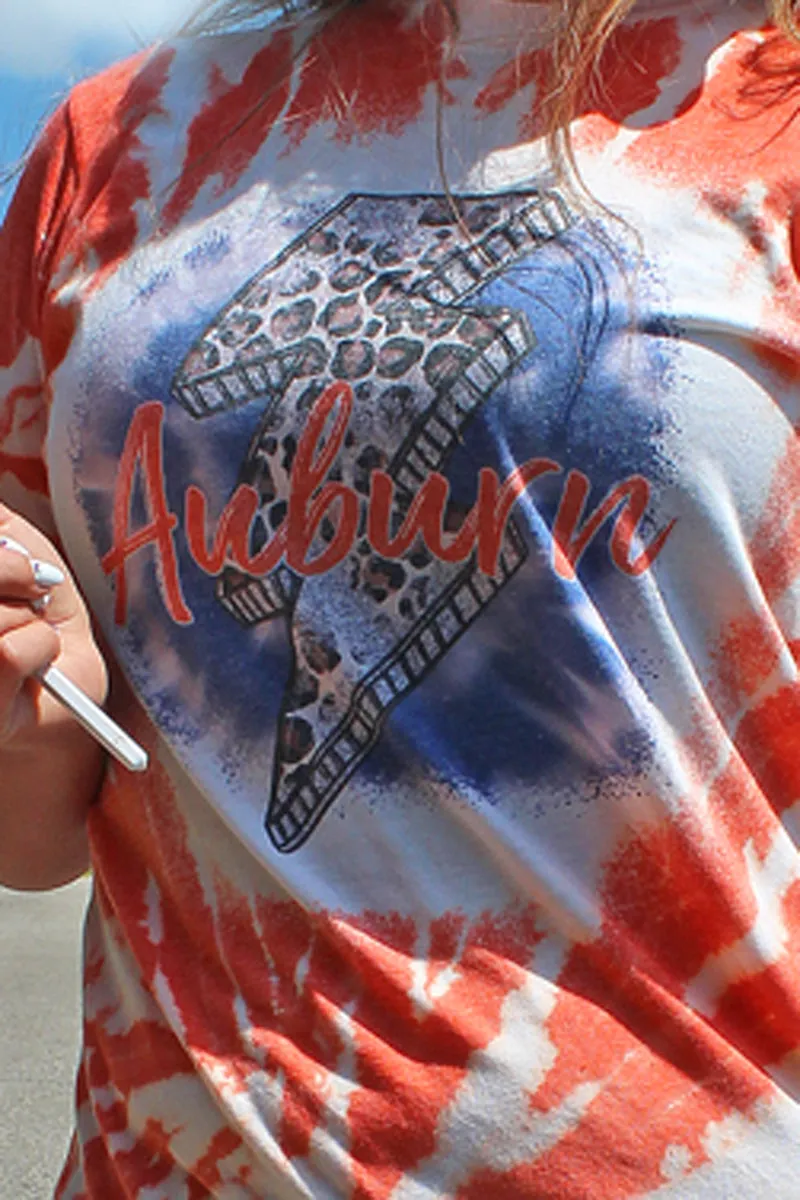 Bleached Bolt Auburn Unisex Poly-Rich Blend Tee