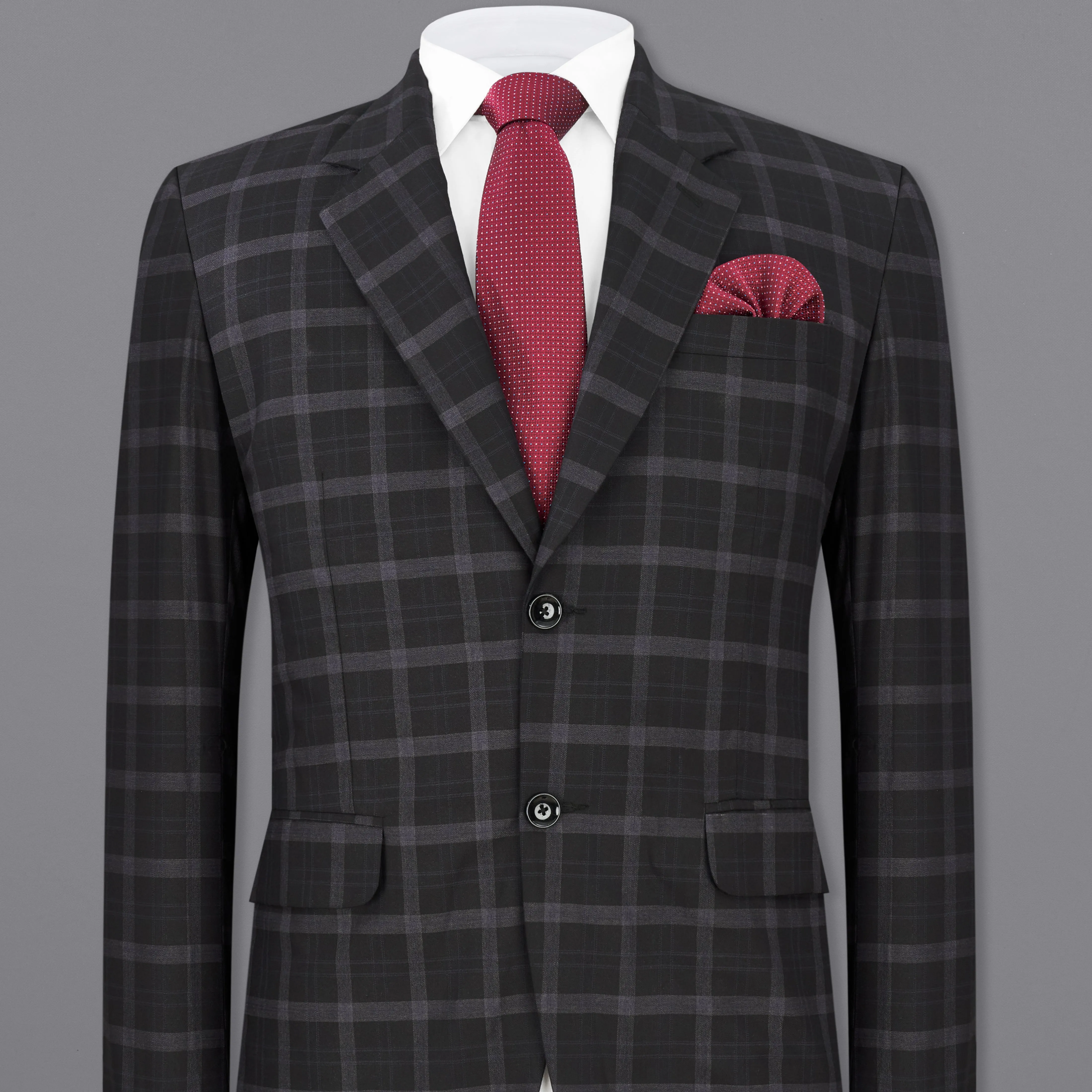 Bleached Cedar Black Plaid Single Breasted Blazer