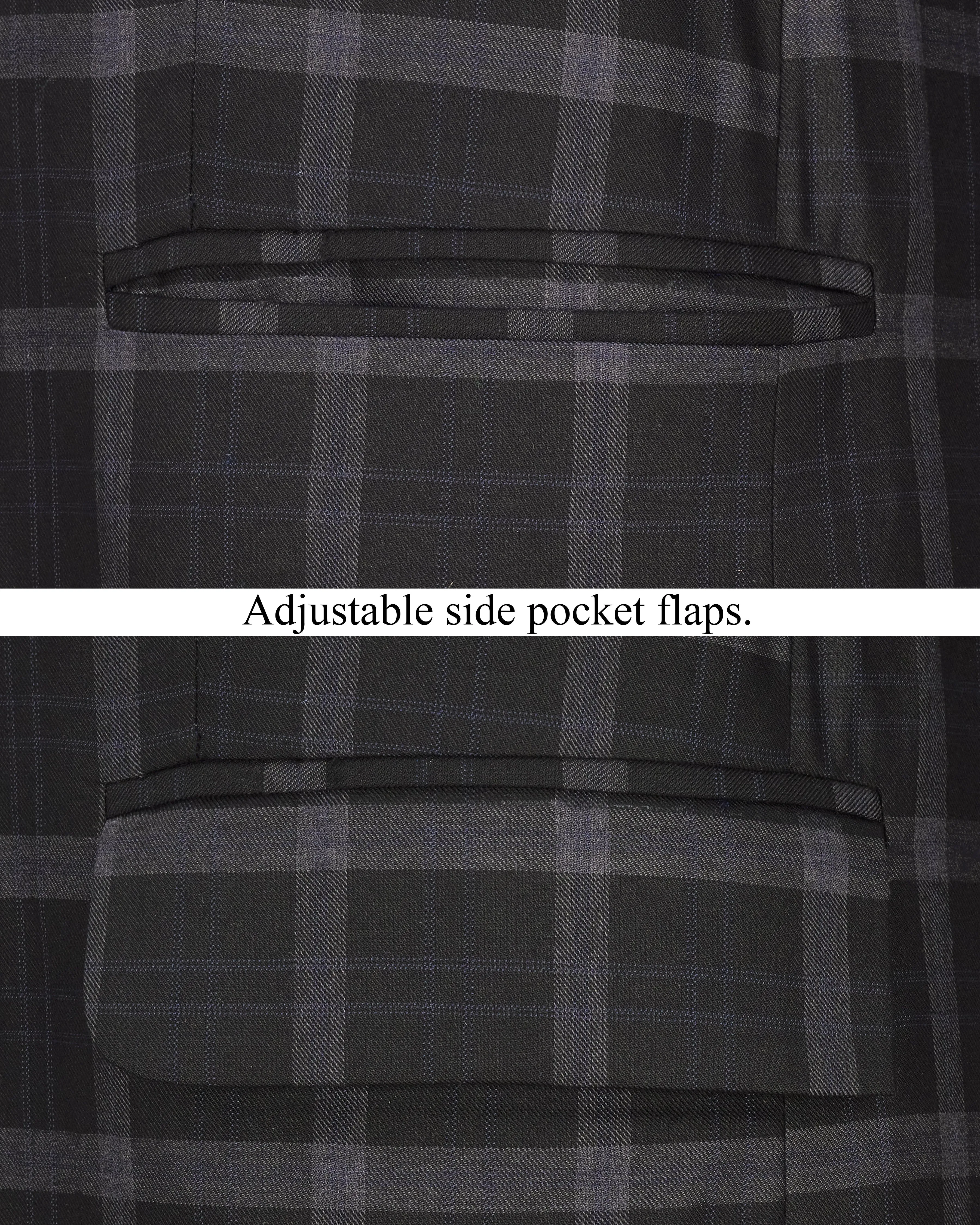 Bleached Cedar Black Plaid Single Breasted Blazer