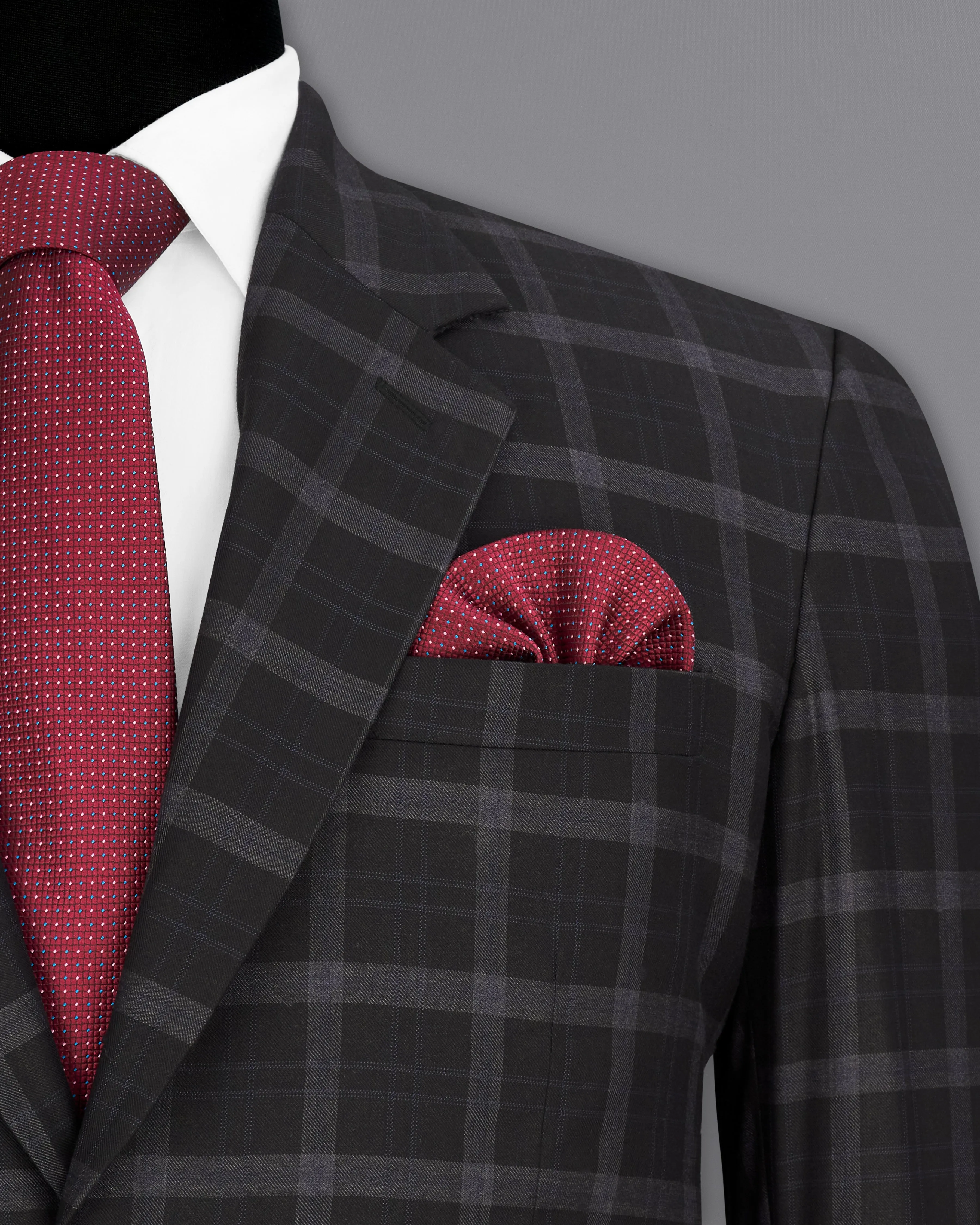 Bleached Cedar Black Plaid Single Breasted Blazer