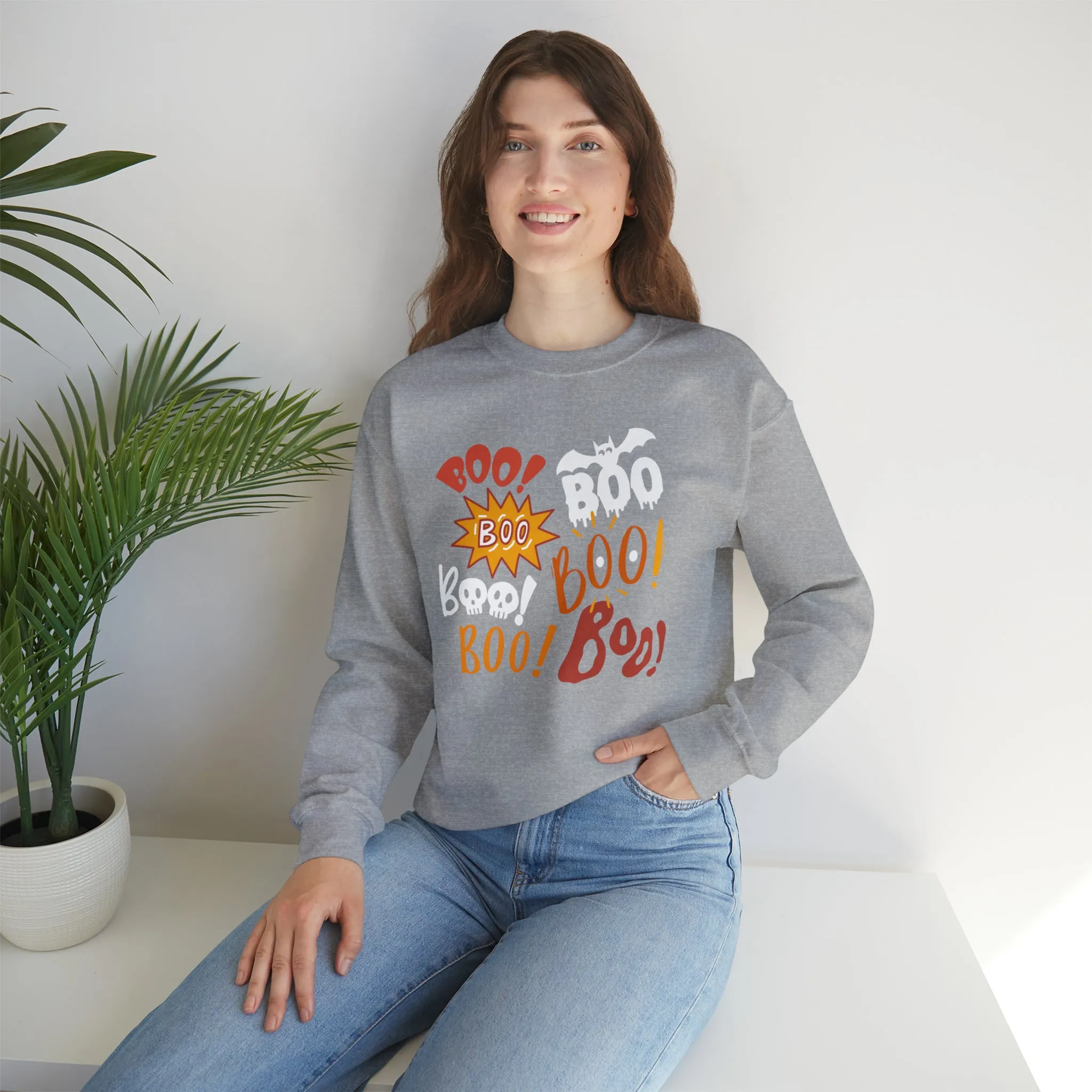 Boo! Boo! Sweatshirt, Scary Halloween Sweatshirt, Funny Ghost Sweatshirt, Fall Season Shirt, Unisex Heavy Blend Shirt