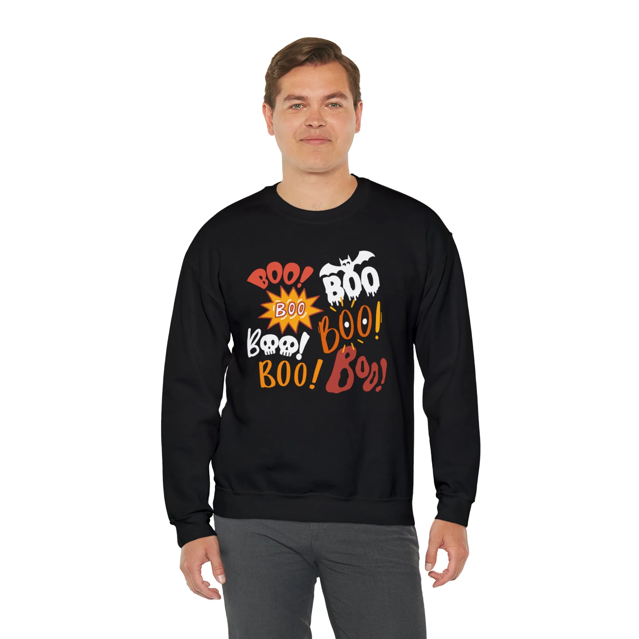 Boo! Boo! Sweatshirt, Scary Halloween Sweatshirt, Funny Ghost Sweatshirt, Fall Season Shirt, Unisex Heavy Blend Shirt