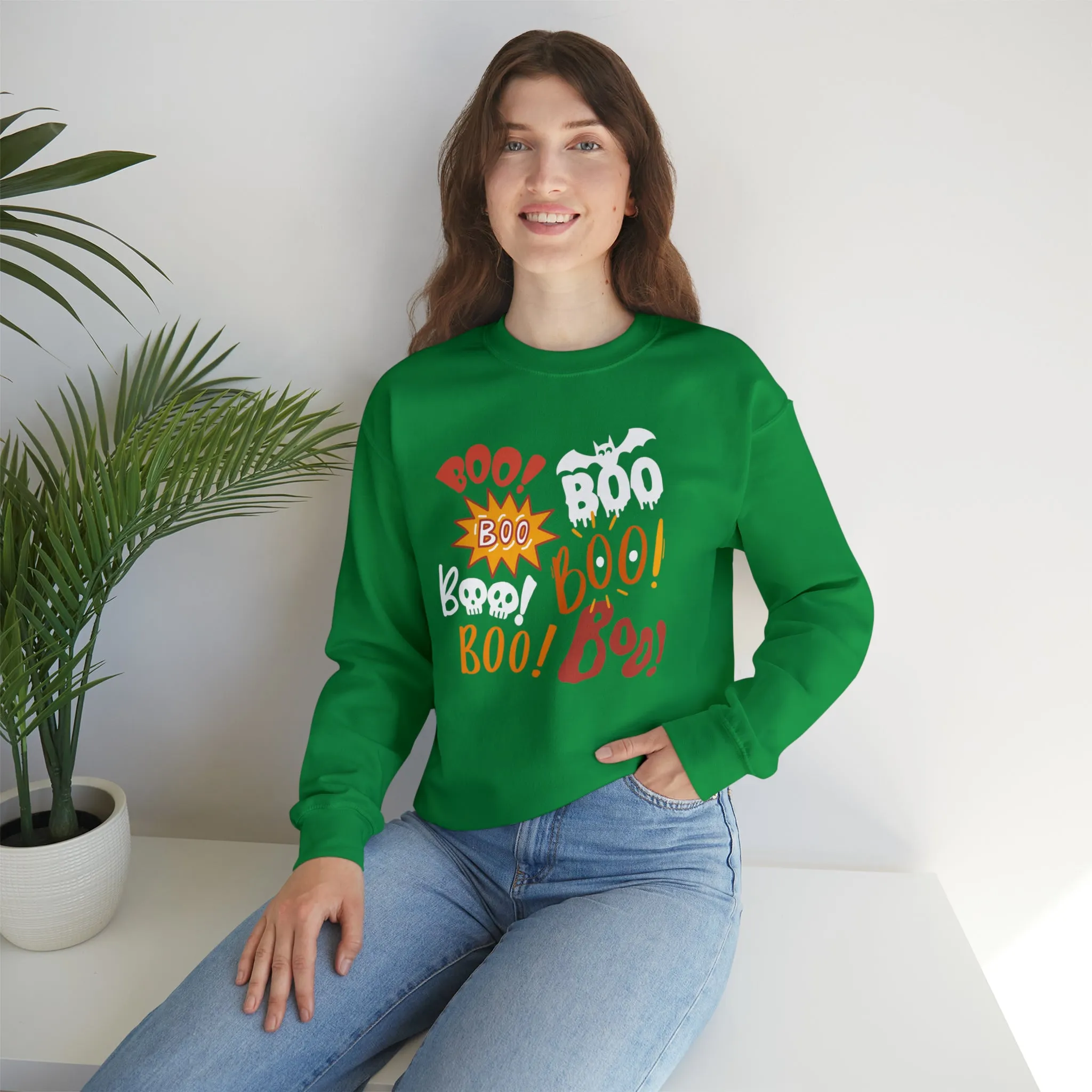 Boo! Boo! Sweatshirt, Scary Halloween Sweatshirt, Funny Ghost Sweatshirt, Fall Season Shirt, Unisex Heavy Blend Shirt
