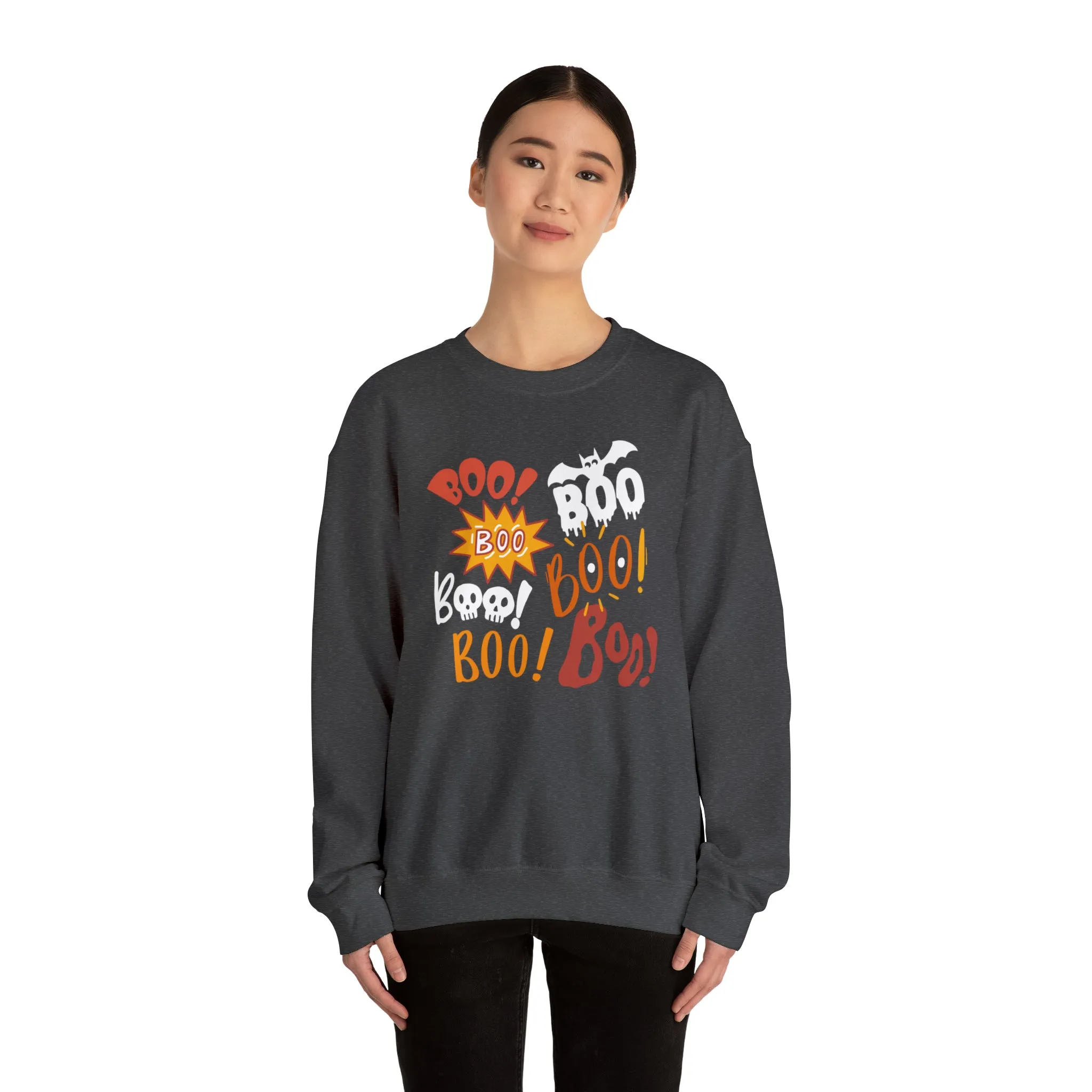 Boo! Boo! Sweatshirt, Scary Halloween Sweatshirt, Funny Ghost Sweatshirt, Fall Season Shirt, Unisex Heavy Blend Shirt