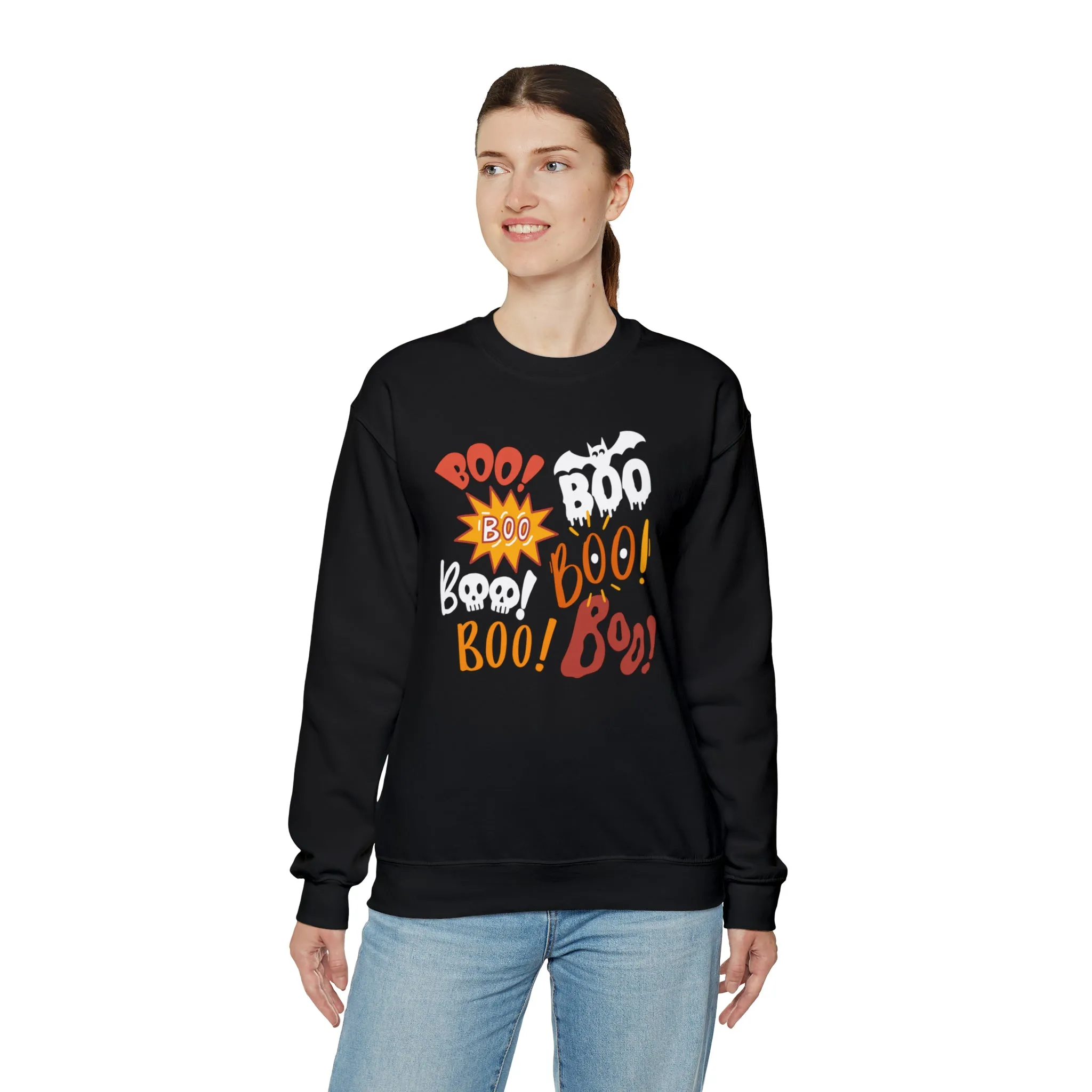 Boo! Boo! Sweatshirt, Scary Halloween Sweatshirt, Funny Ghost Sweatshirt, Fall Season Shirt, Unisex Heavy Blend Shirt