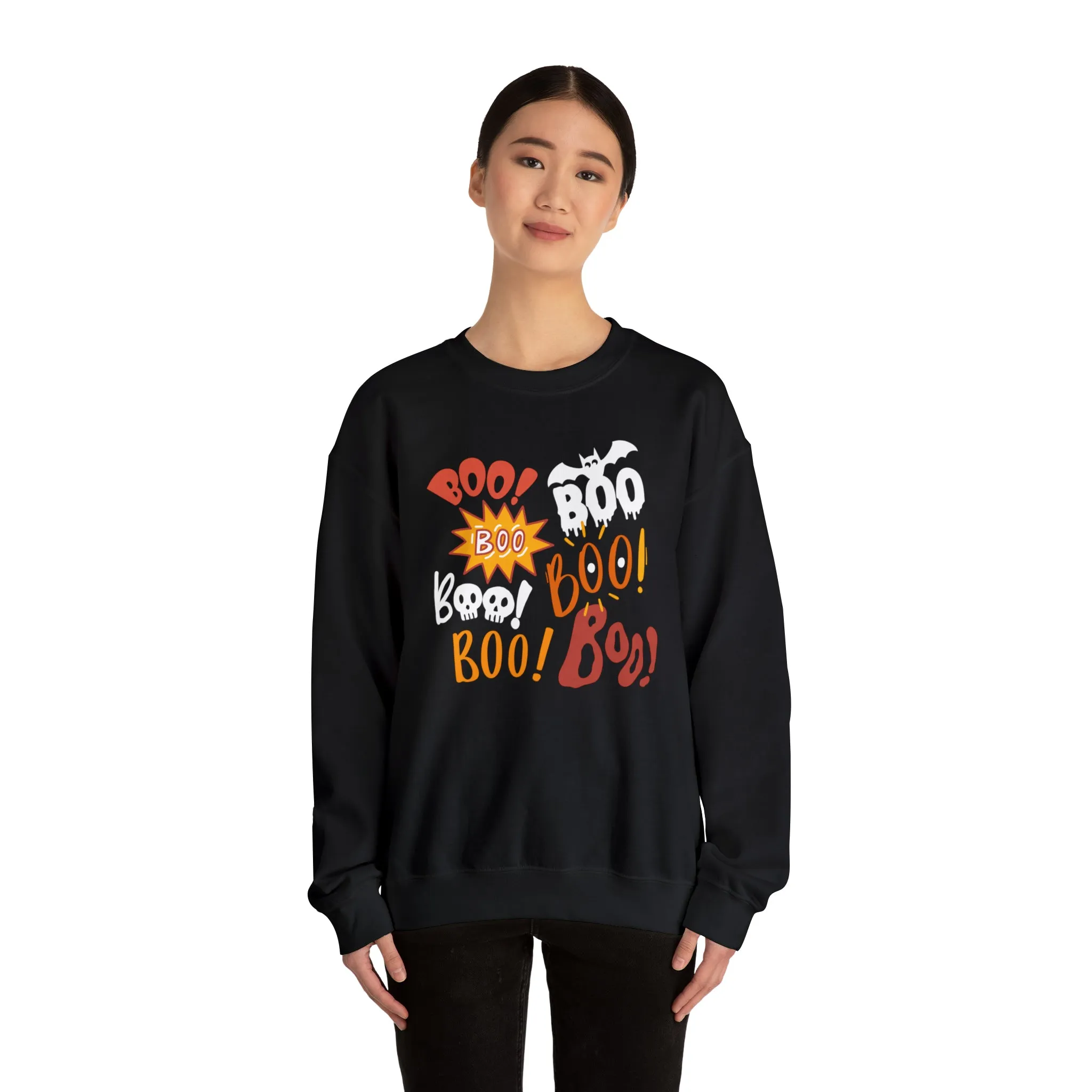 Boo! Boo! Sweatshirt, Scary Halloween Sweatshirt, Funny Ghost Sweatshirt, Fall Season Shirt, Unisex Heavy Blend Shirt