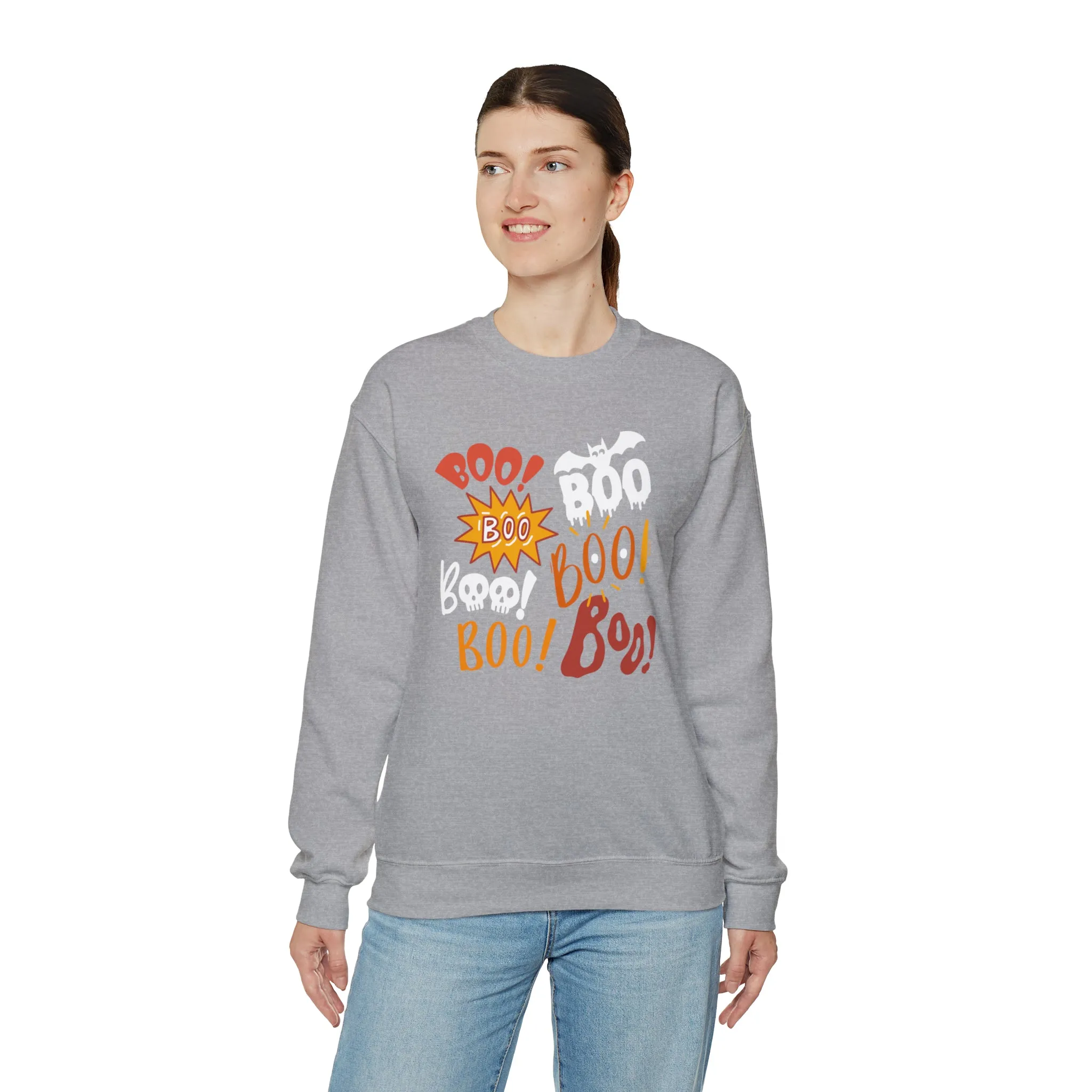 Boo! Boo! Sweatshirt, Scary Halloween Sweatshirt, Funny Ghost Sweatshirt, Fall Season Shirt, Unisex Heavy Blend Shirt
