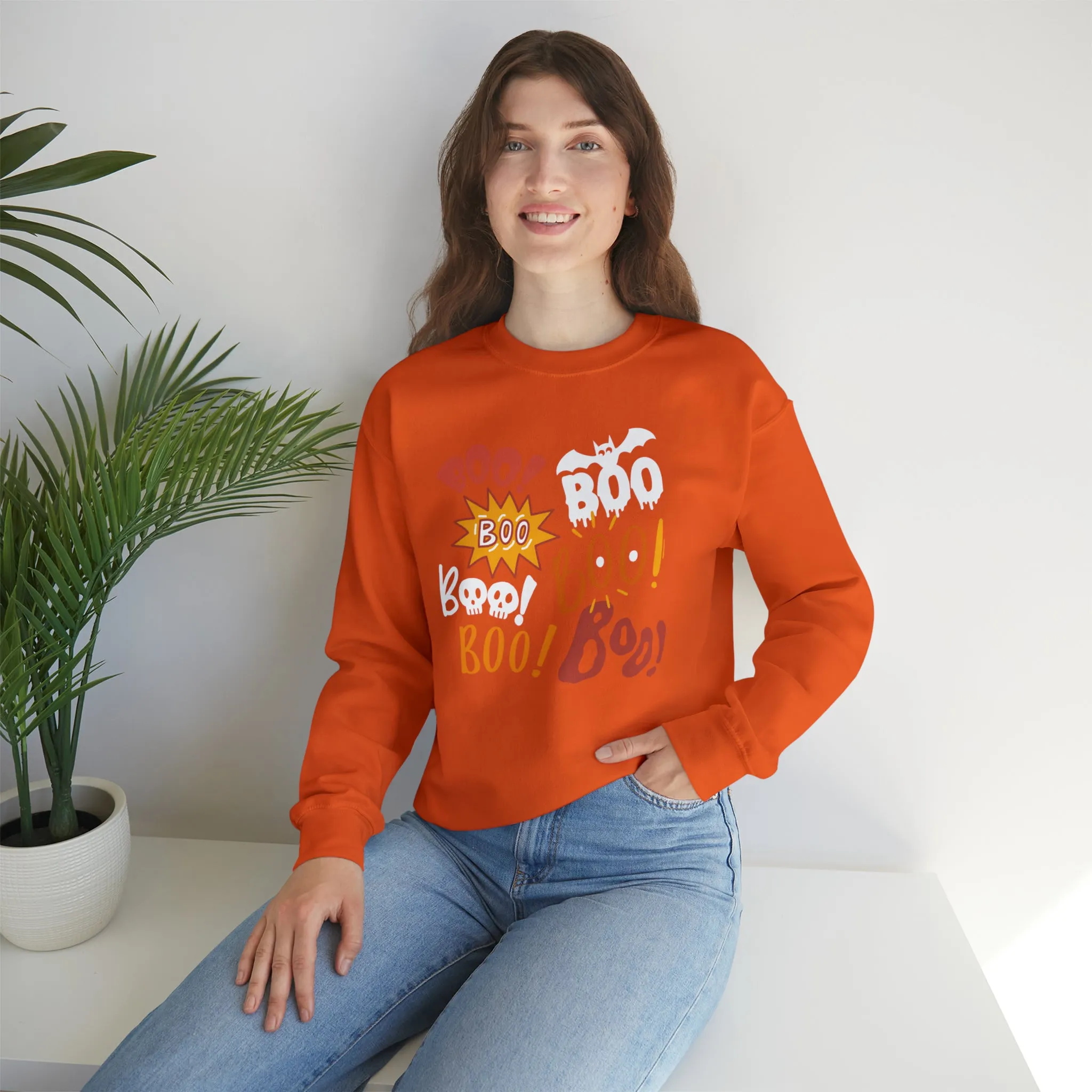 Boo! Boo! Sweatshirt, Scary Halloween Sweatshirt, Funny Ghost Sweatshirt, Fall Season Shirt, Unisex Heavy Blend Shirt