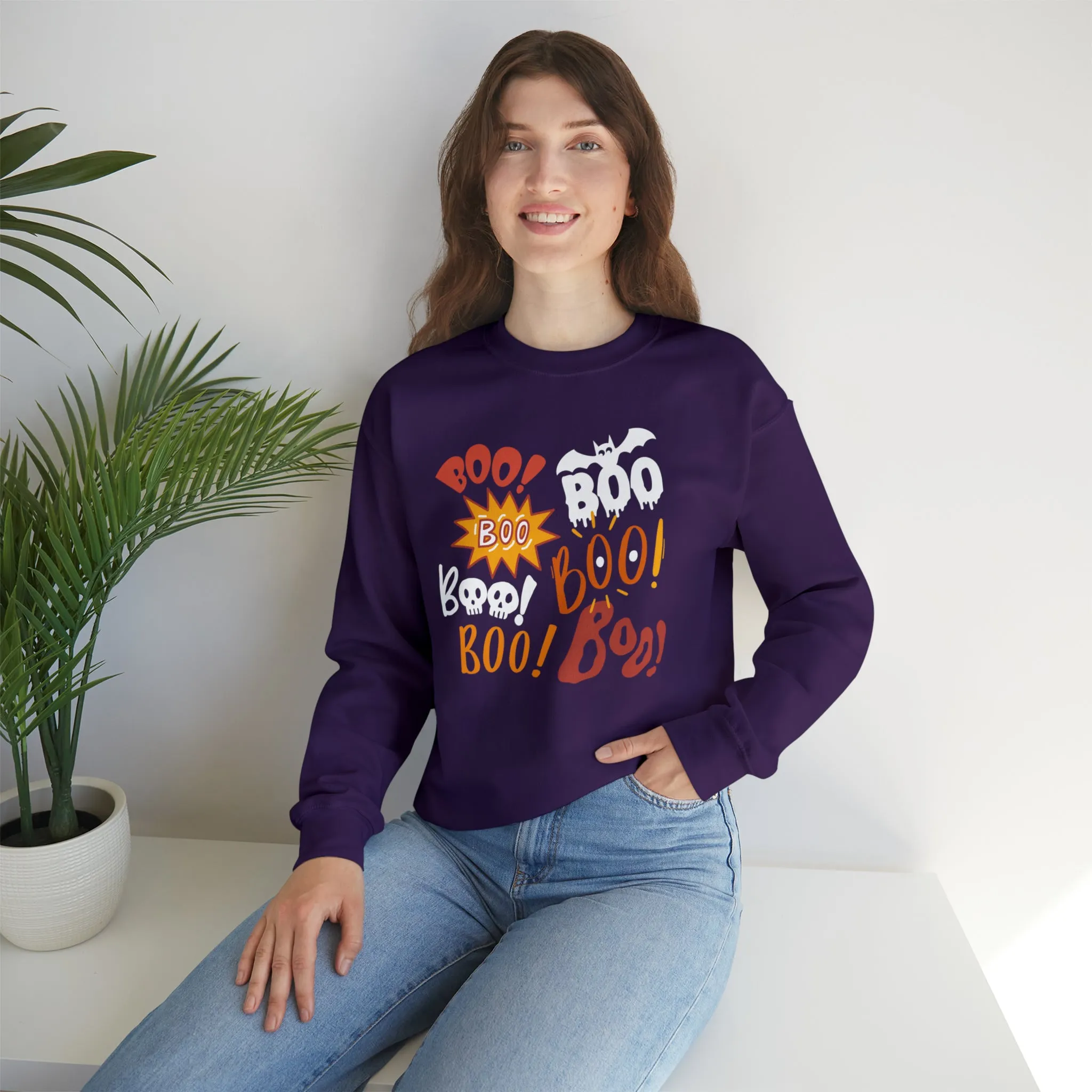 Boo! Boo! Sweatshirt, Scary Halloween Sweatshirt, Funny Ghost Sweatshirt, Fall Season Shirt, Unisex Heavy Blend Shirt