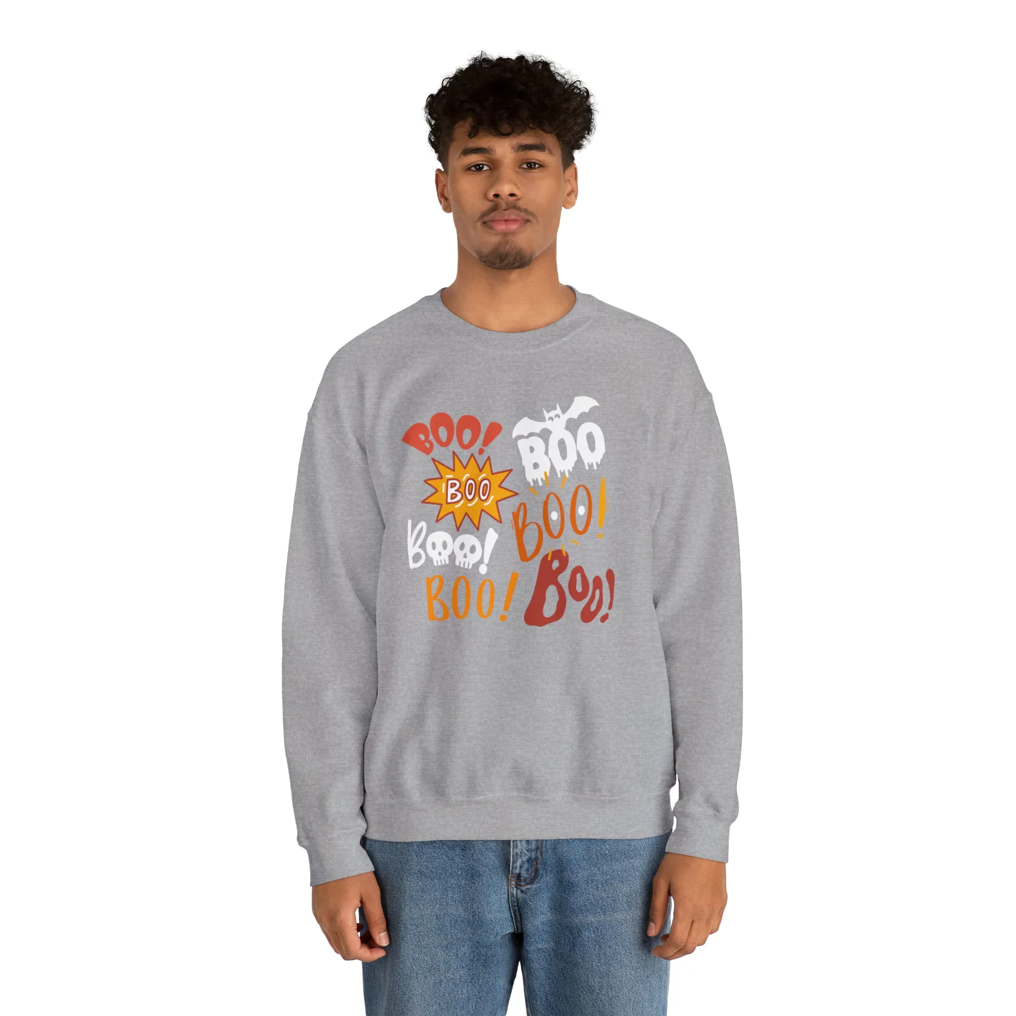 Boo! Boo! Sweatshirt, Scary Halloween Sweatshirt, Funny Ghost Sweatshirt, Fall Season Shirt, Unisex Heavy Blend Shirt