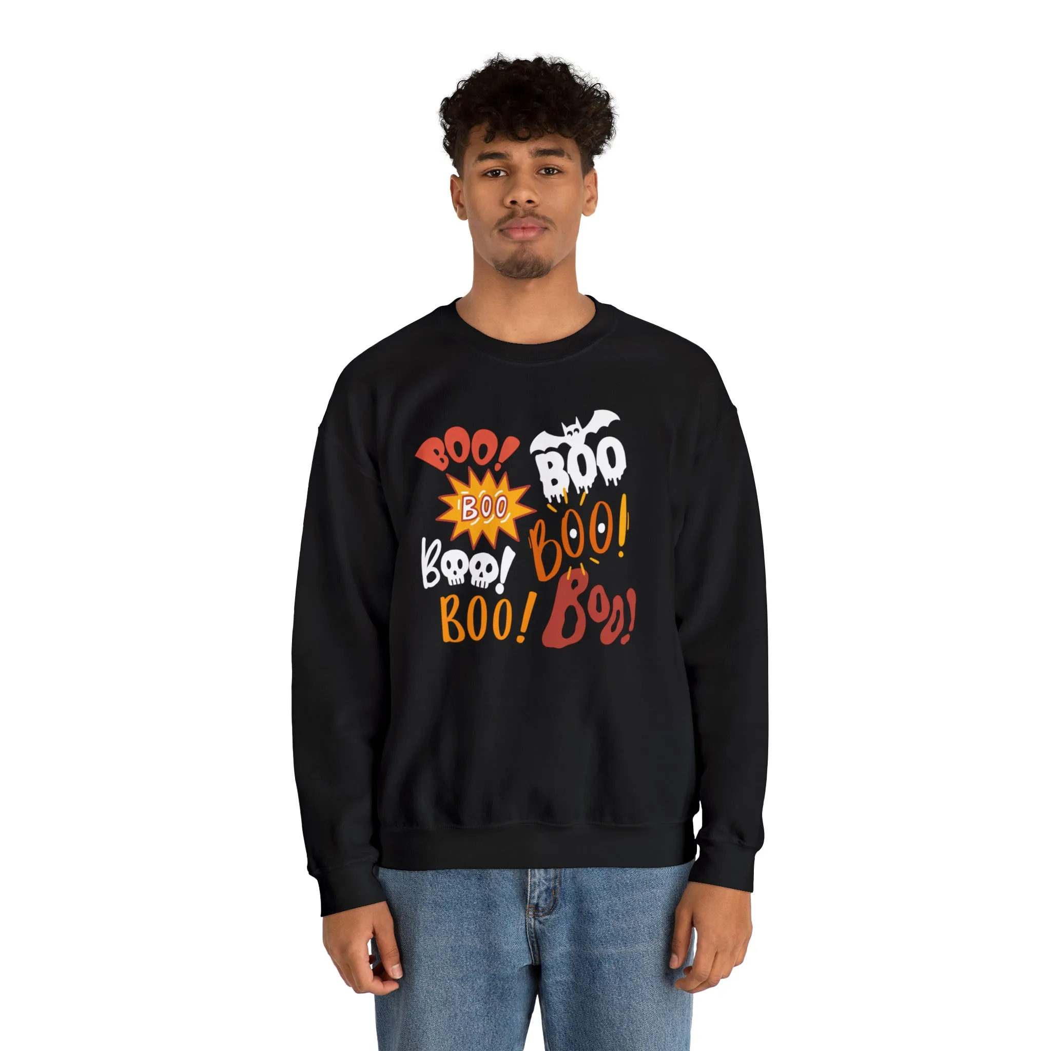 Boo! Boo! Sweatshirt, Scary Halloween Sweatshirt, Funny Ghost Sweatshirt, Fall Season Shirt, Unisex Heavy Blend Shirt