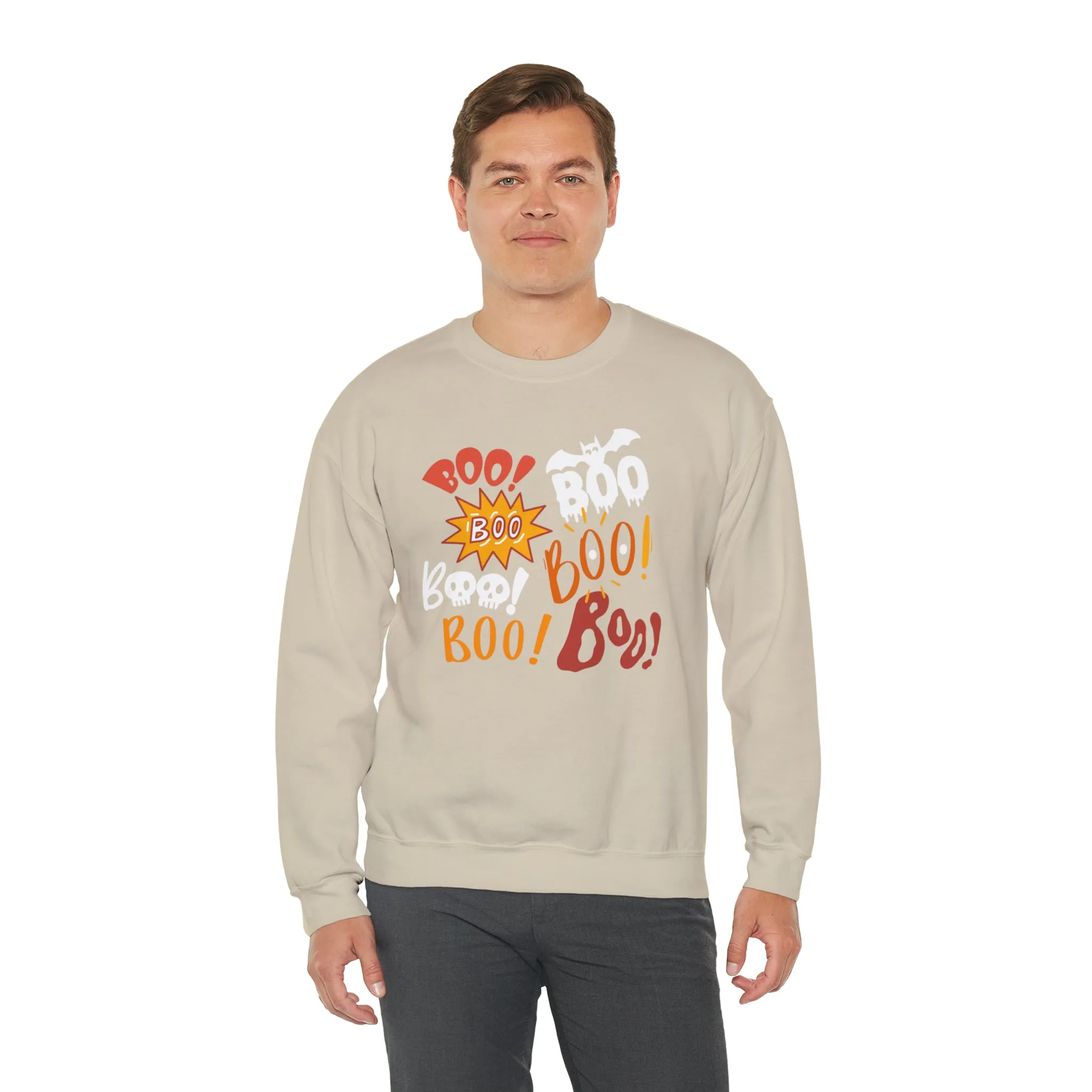 Boo! Boo! Sweatshirt, Scary Halloween Sweatshirt, Funny Ghost Sweatshirt, Fall Season Shirt, Unisex Heavy Blend Shirt