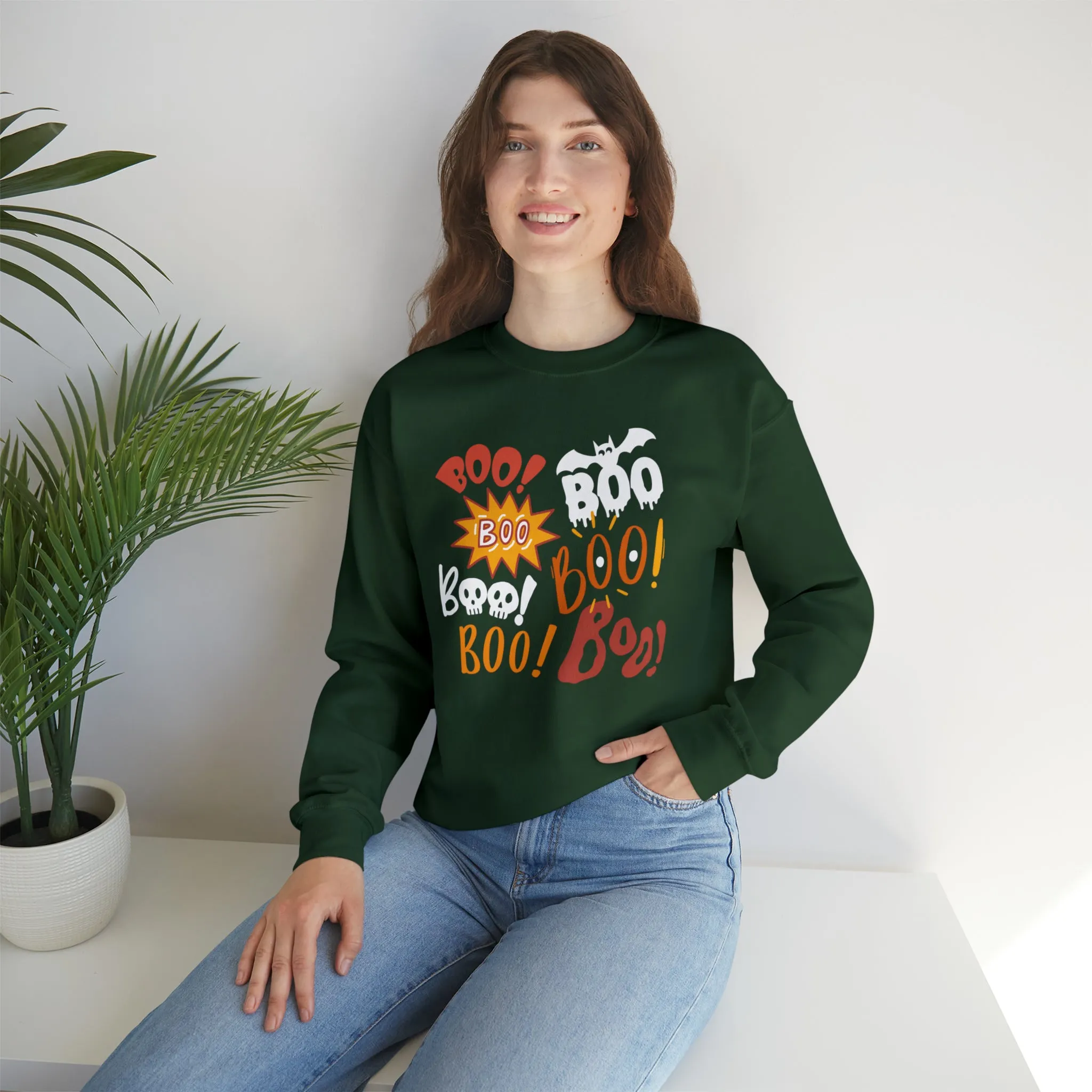 Boo! Boo! Sweatshirt, Scary Halloween Sweatshirt, Funny Ghost Sweatshirt, Fall Season Shirt, Unisex Heavy Blend Shirt