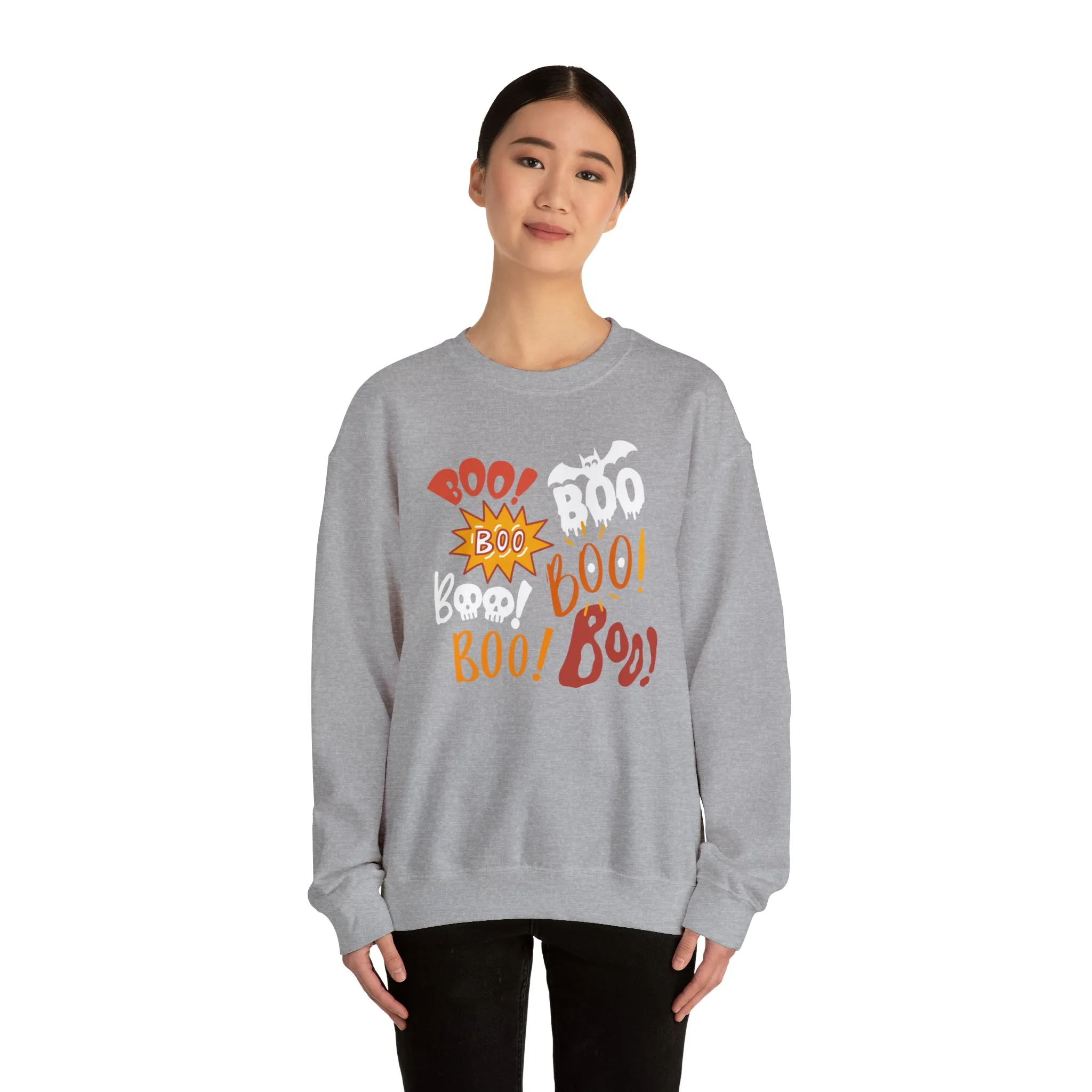 Boo! Boo! Sweatshirt, Scary Halloween Sweatshirt, Funny Ghost Sweatshirt, Fall Season Shirt, Unisex Heavy Blend Shirt