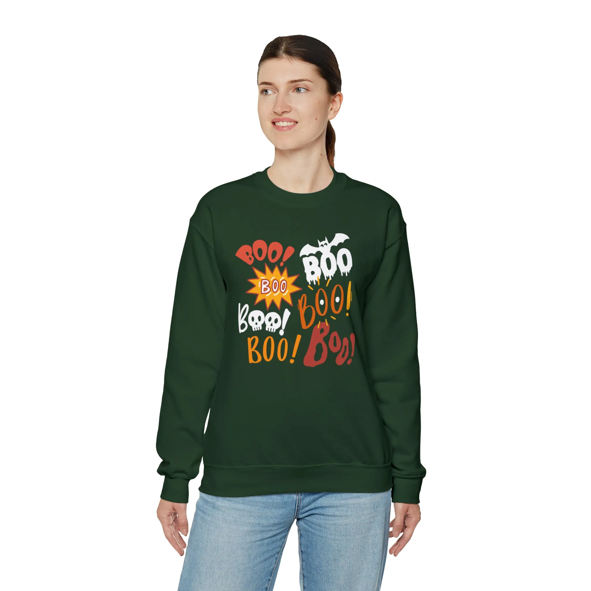 Boo! Boo! Sweatshirt, Scary Halloween Sweatshirt, Funny Ghost Sweatshirt, Fall Season Shirt, Unisex Heavy Blend Shirt