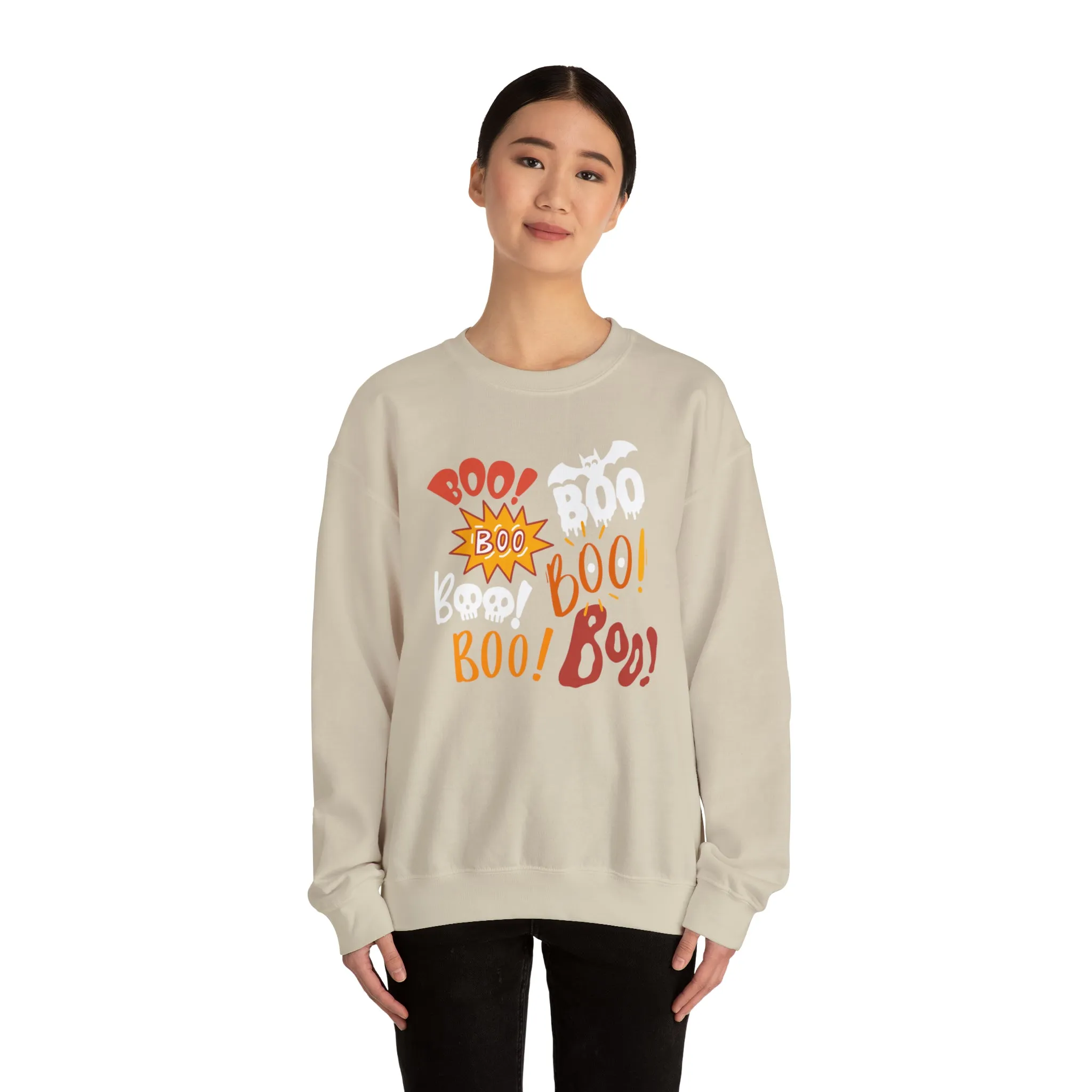 Boo! Boo! Sweatshirt, Scary Halloween Sweatshirt, Funny Ghost Sweatshirt, Fall Season Shirt, Unisex Heavy Blend Shirt