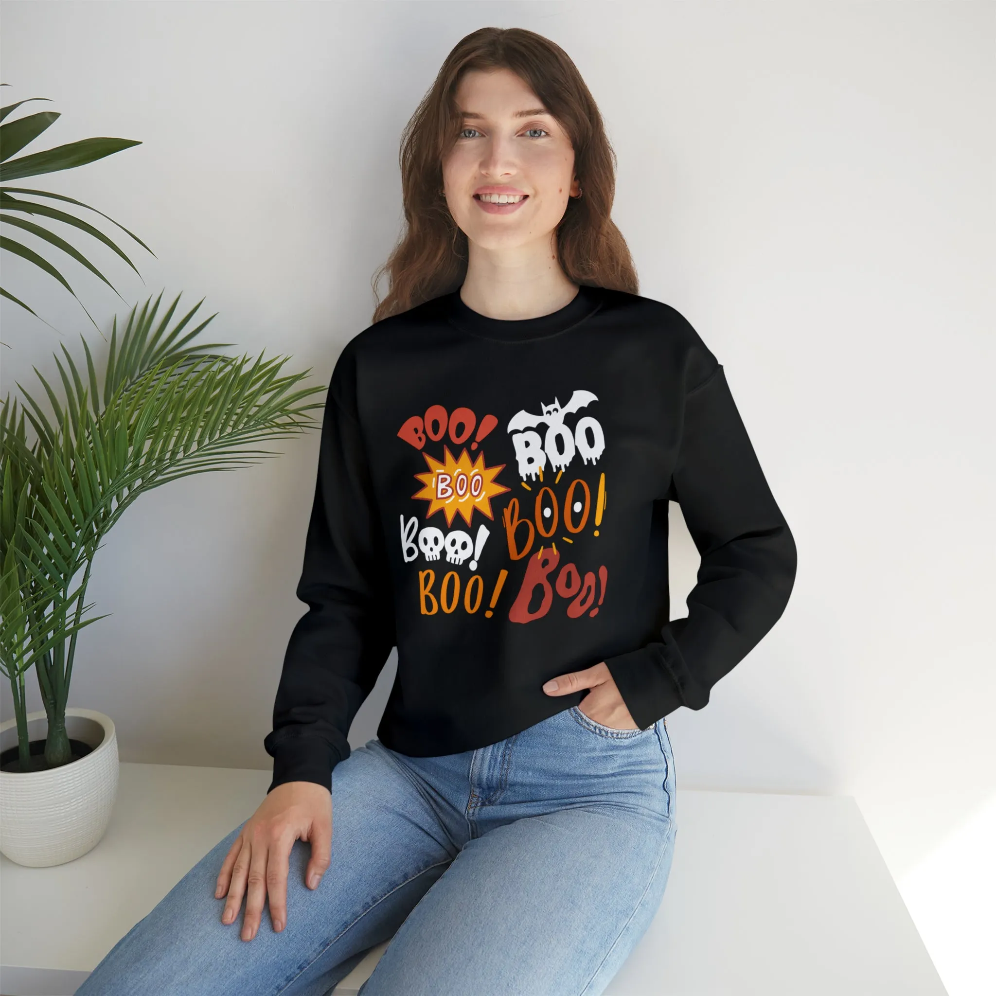 Boo! Boo! Sweatshirt, Scary Halloween Sweatshirt, Funny Ghost Sweatshirt, Fall Season Shirt, Unisex Heavy Blend Shirt
