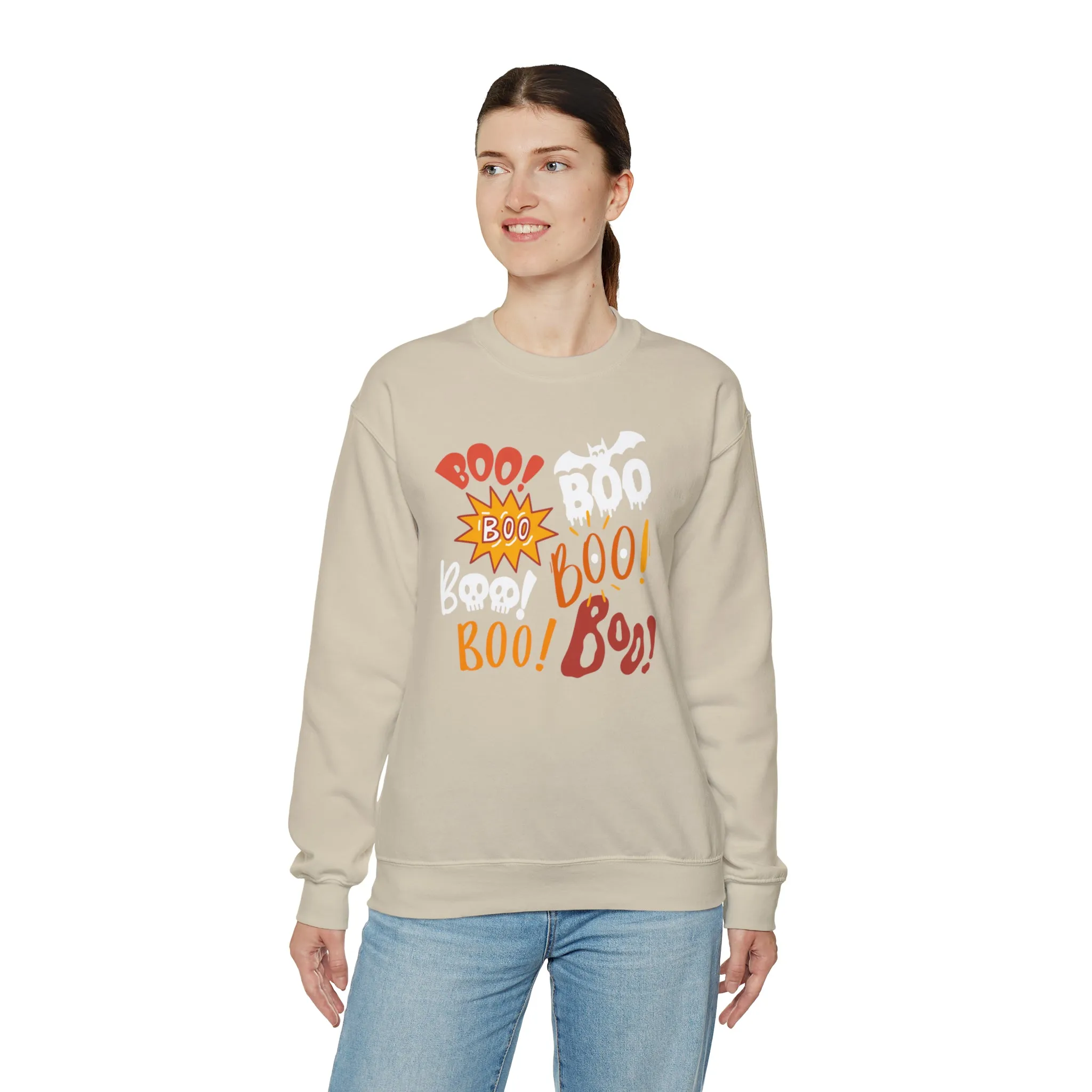 Boo! Boo! Sweatshirt, Scary Halloween Sweatshirt, Funny Ghost Sweatshirt, Fall Season Shirt, Unisex Heavy Blend Shirt
