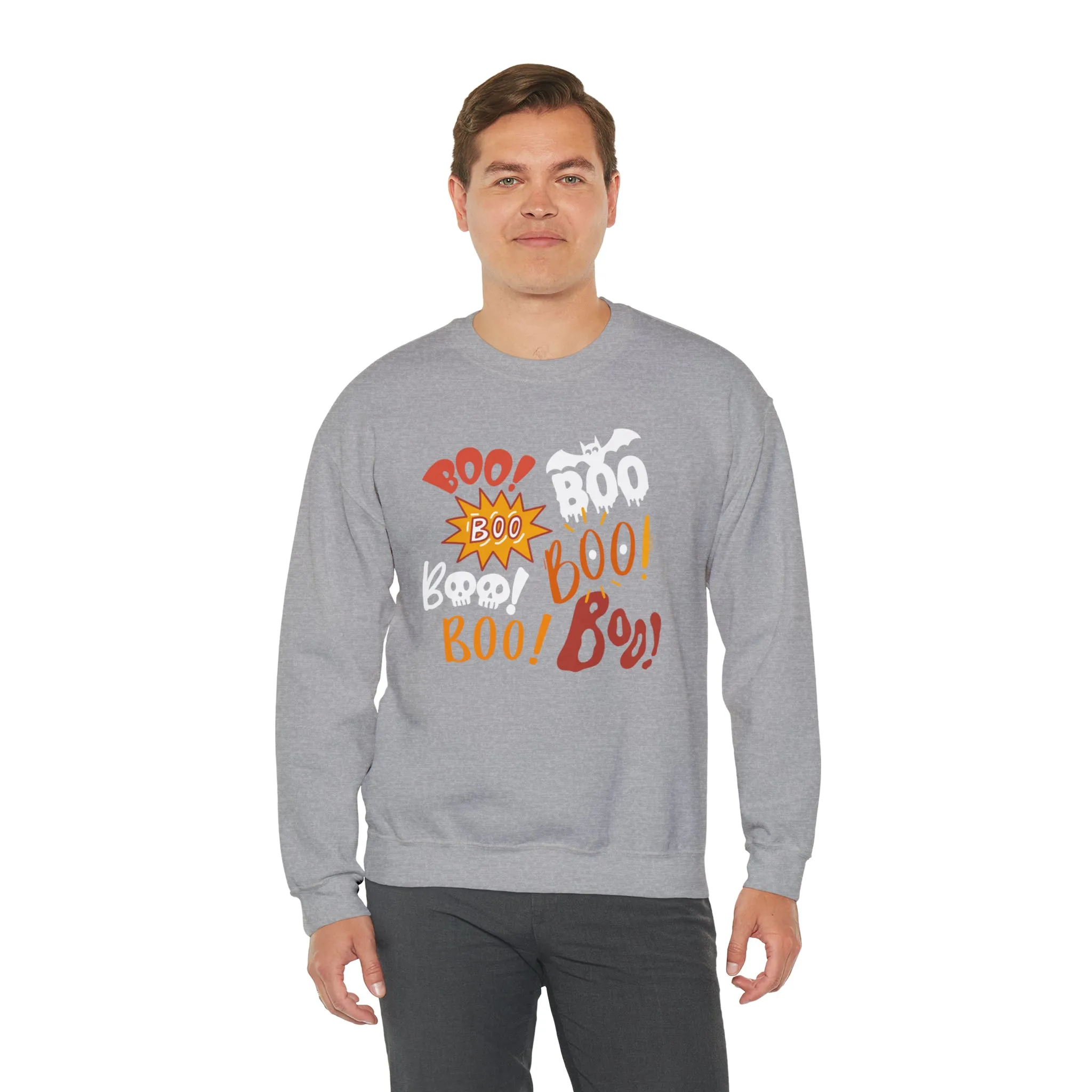 Boo! Boo! Sweatshirt, Scary Halloween Sweatshirt, Funny Ghost Sweatshirt, Fall Season Shirt, Unisex Heavy Blend Shirt