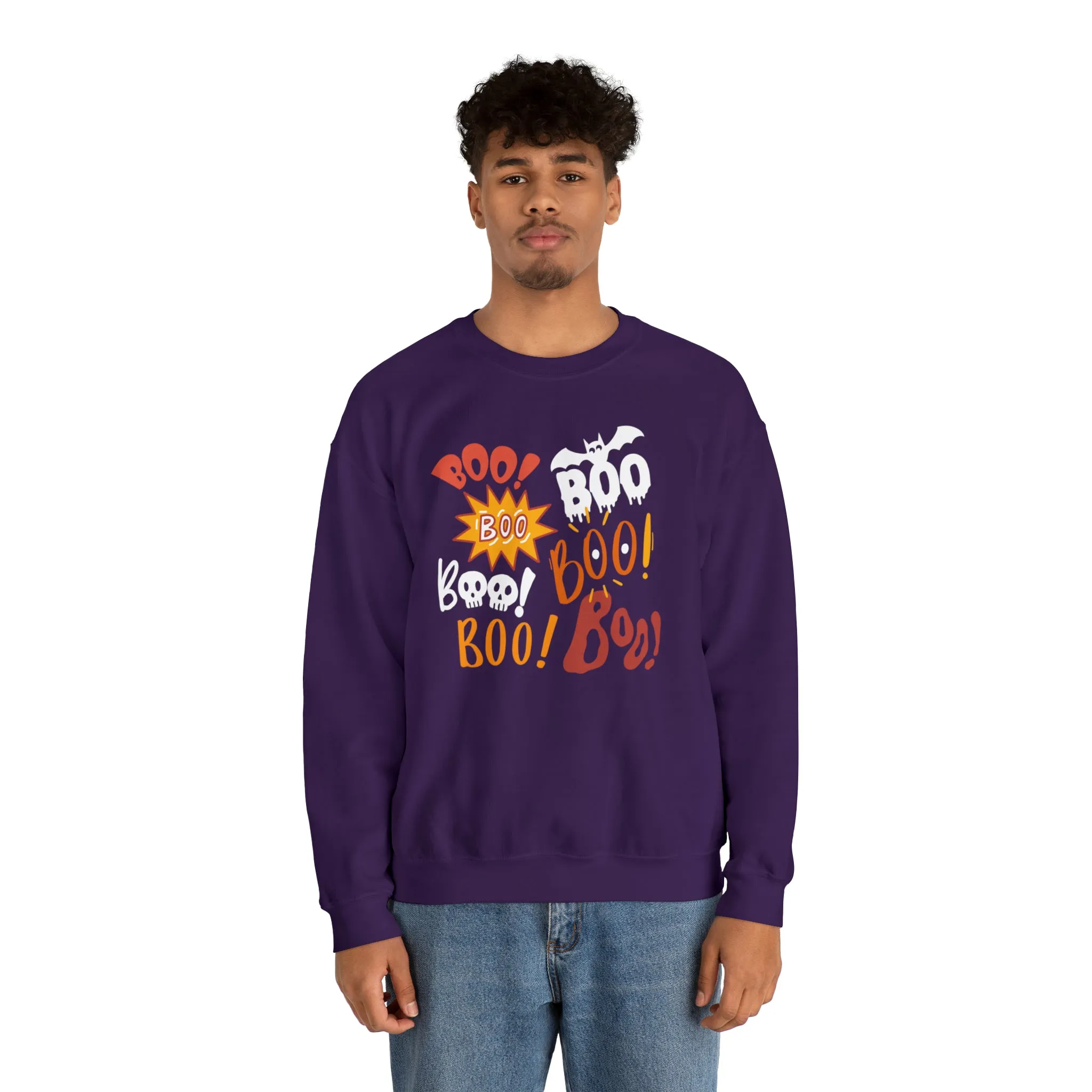 Boo! Boo! Sweatshirt, Scary Halloween Sweatshirt, Funny Ghost Sweatshirt, Fall Season Shirt, Unisex Heavy Blend Shirt