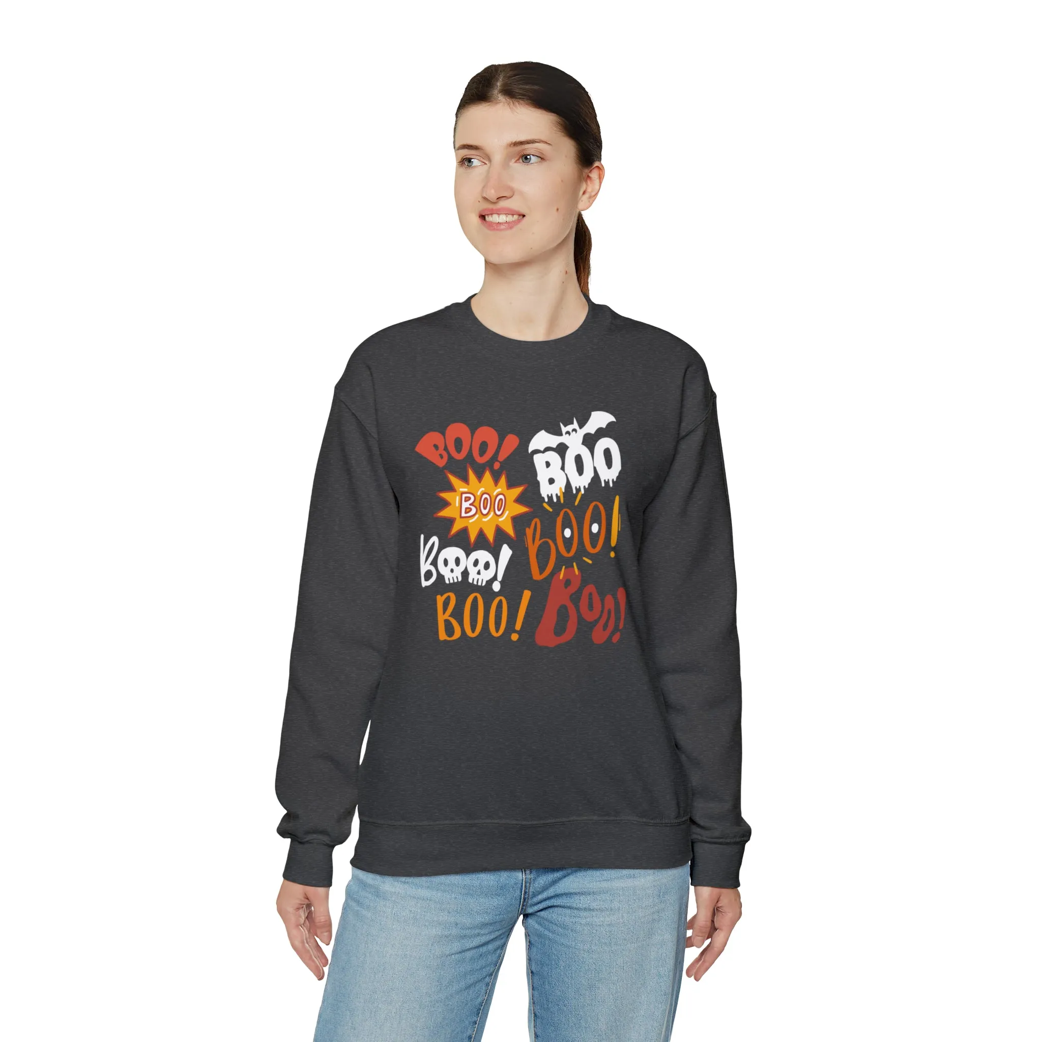 Boo! Boo! Sweatshirt, Scary Halloween Sweatshirt, Funny Ghost Sweatshirt, Fall Season Shirt, Unisex Heavy Blend Shirt