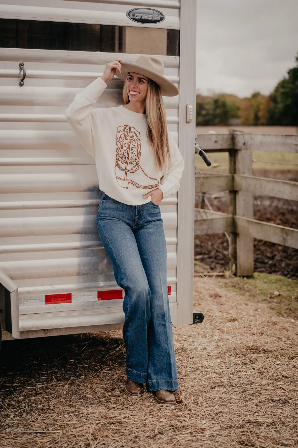 'Boot Scootin' Wrangler Boot Sweater (S & XXL Only)
